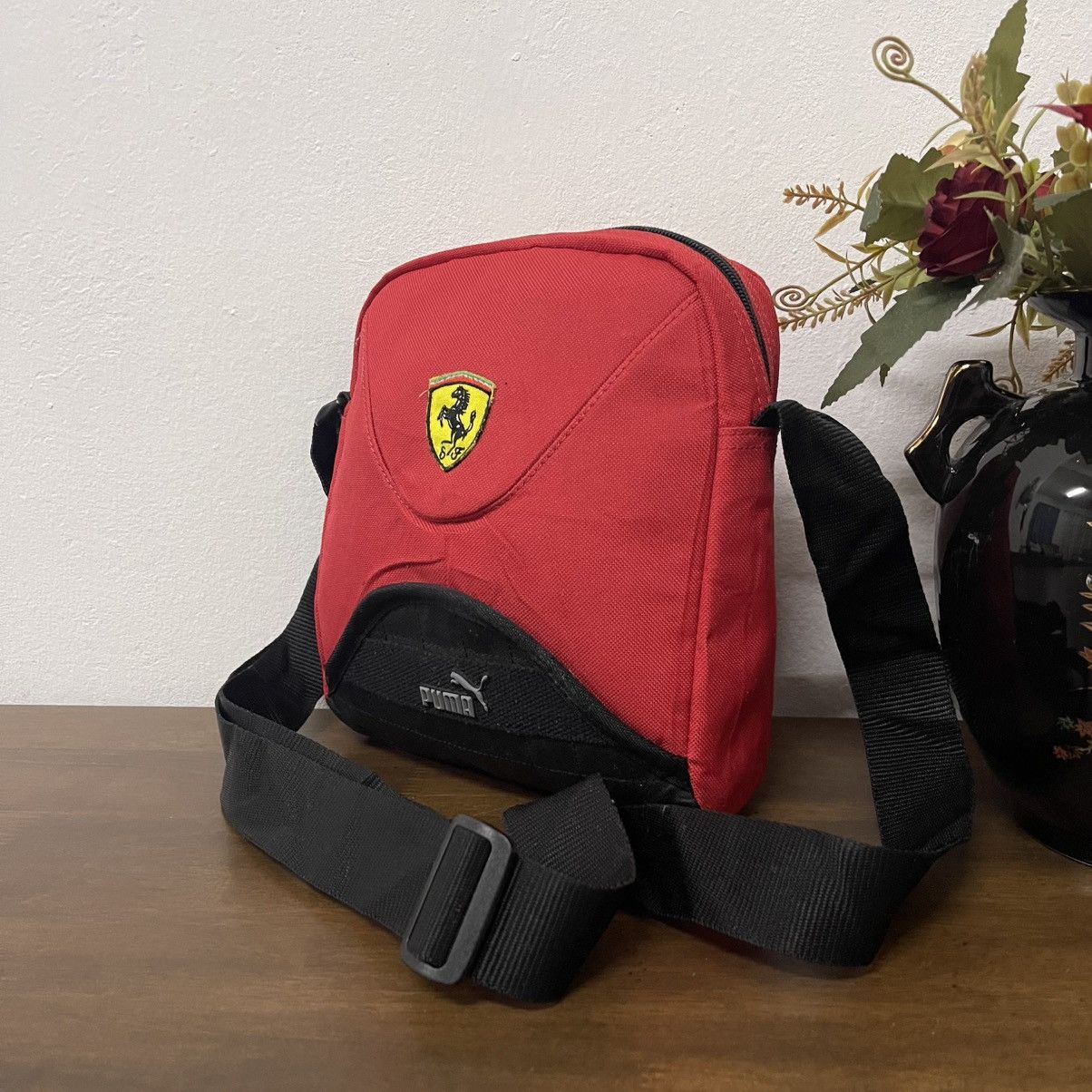 Puma X Ferrari Collection Quick Pocket Sling Crossbody Bag in Red, Men's