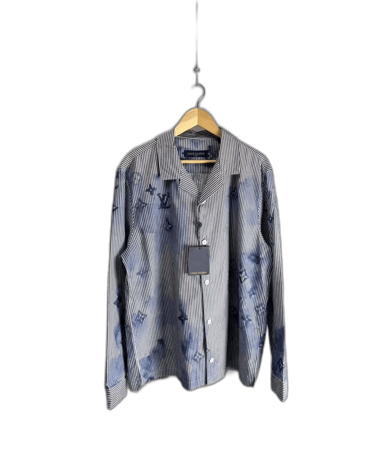 Louis Vuitton Louis Vuitton Striped Denim Shirt with Ink Print Size US XXL / EU 58 / 5 - 1 Thumbnail
