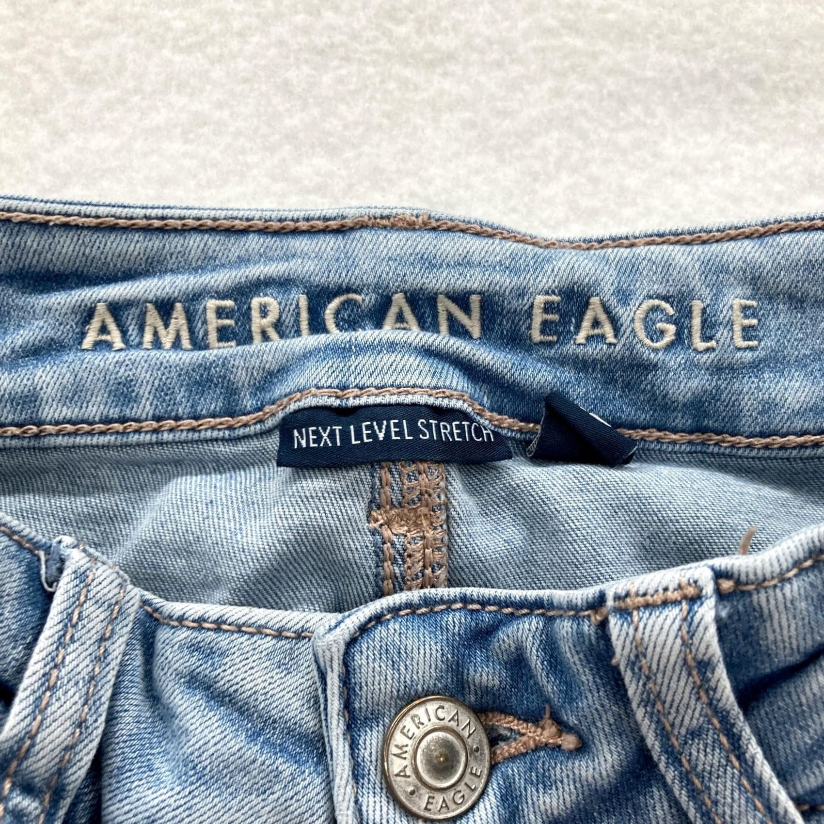 American Eagle Outfitters VINTAGE American Eagle Outfitters Jeans Womens 0 Flared Leg Blue High Rise 29in Stretch Distressed Womens Size 25" / US 0 / IT 36 - 5 Thumbnail