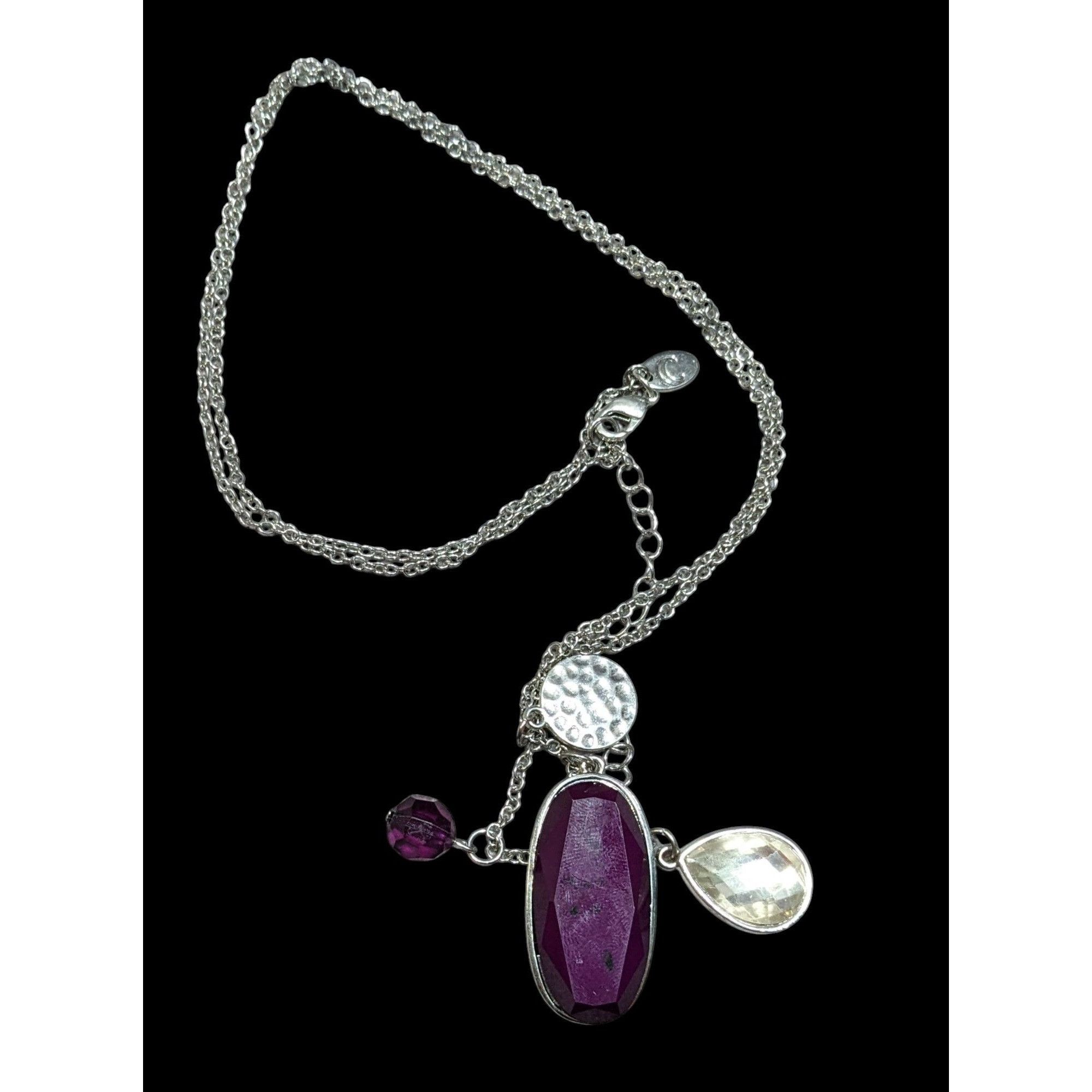 Other Charming Charlie Purple And Silver Tone Charm Cluster Pendan Size ONE SIZE - 1 Thumbnail