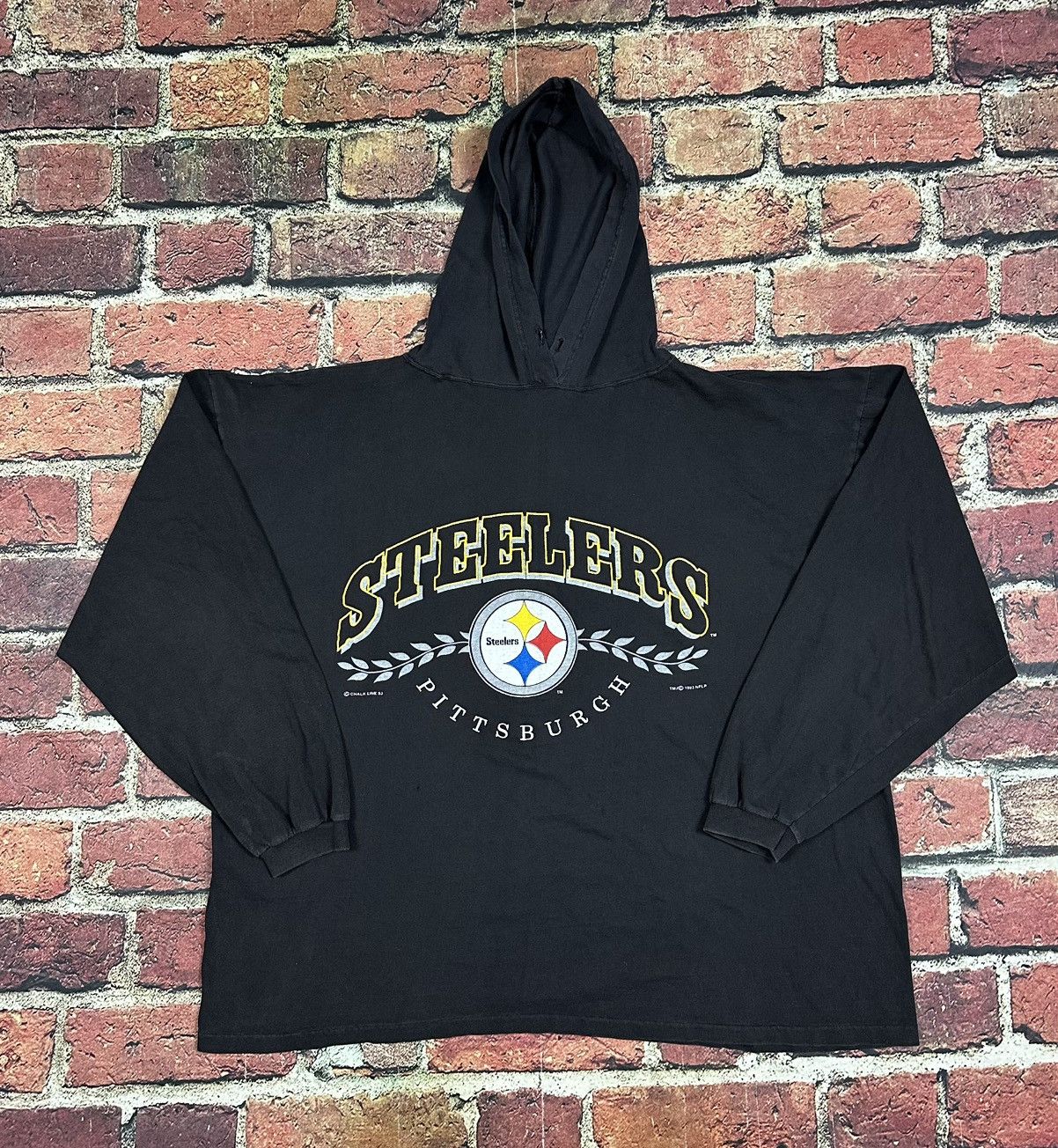 Chalk Line Vintage 1993 PITTSBURGH STEELERS Long Sleeve Hoodie Tee Size US L / EU 52-54 / 3 - 1 Thumbnail