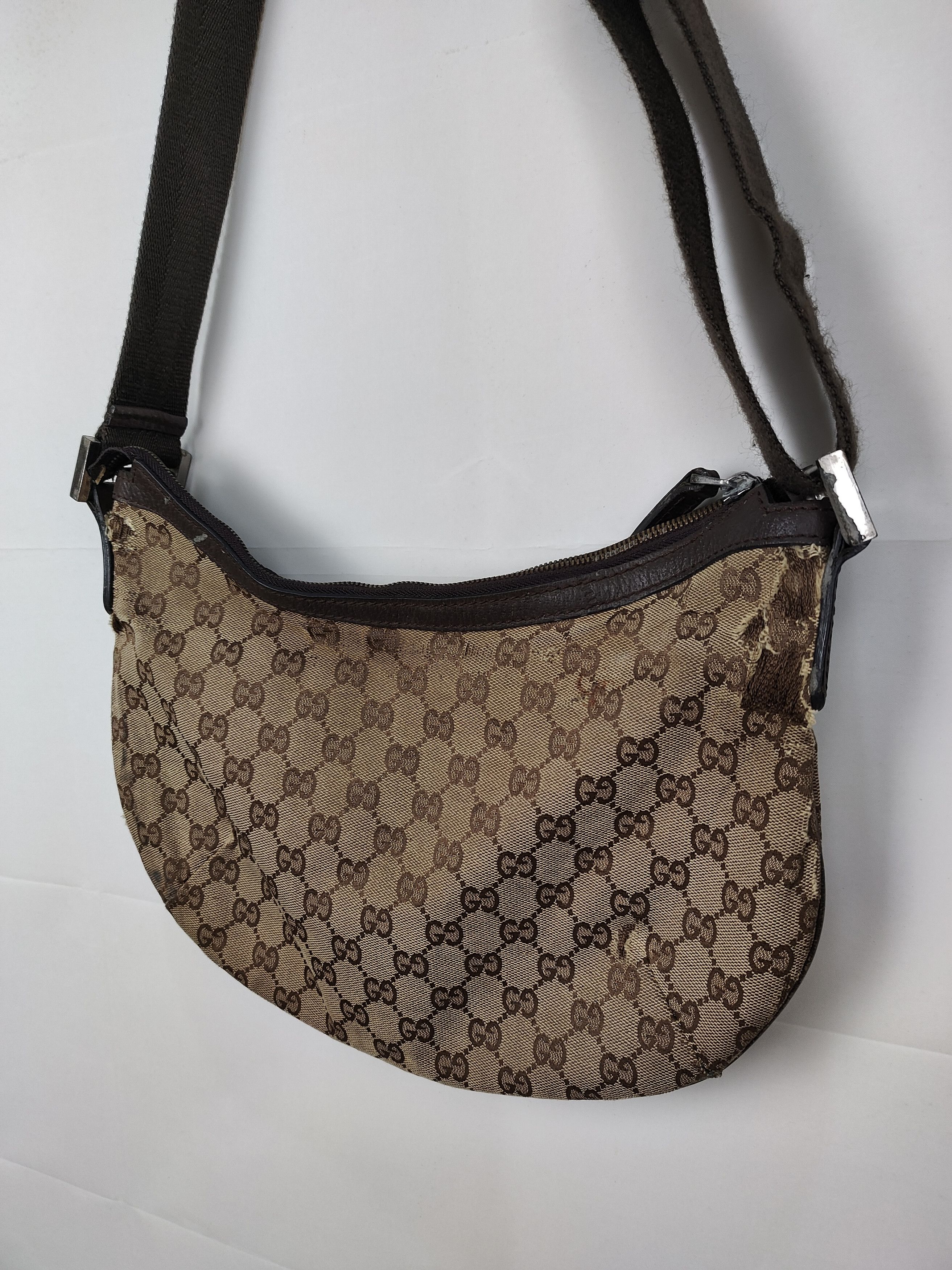 Gucci Gucci Monogram Distressed Canvas Shoulder Bag Size ONE SIZE - 5 Thumbnail