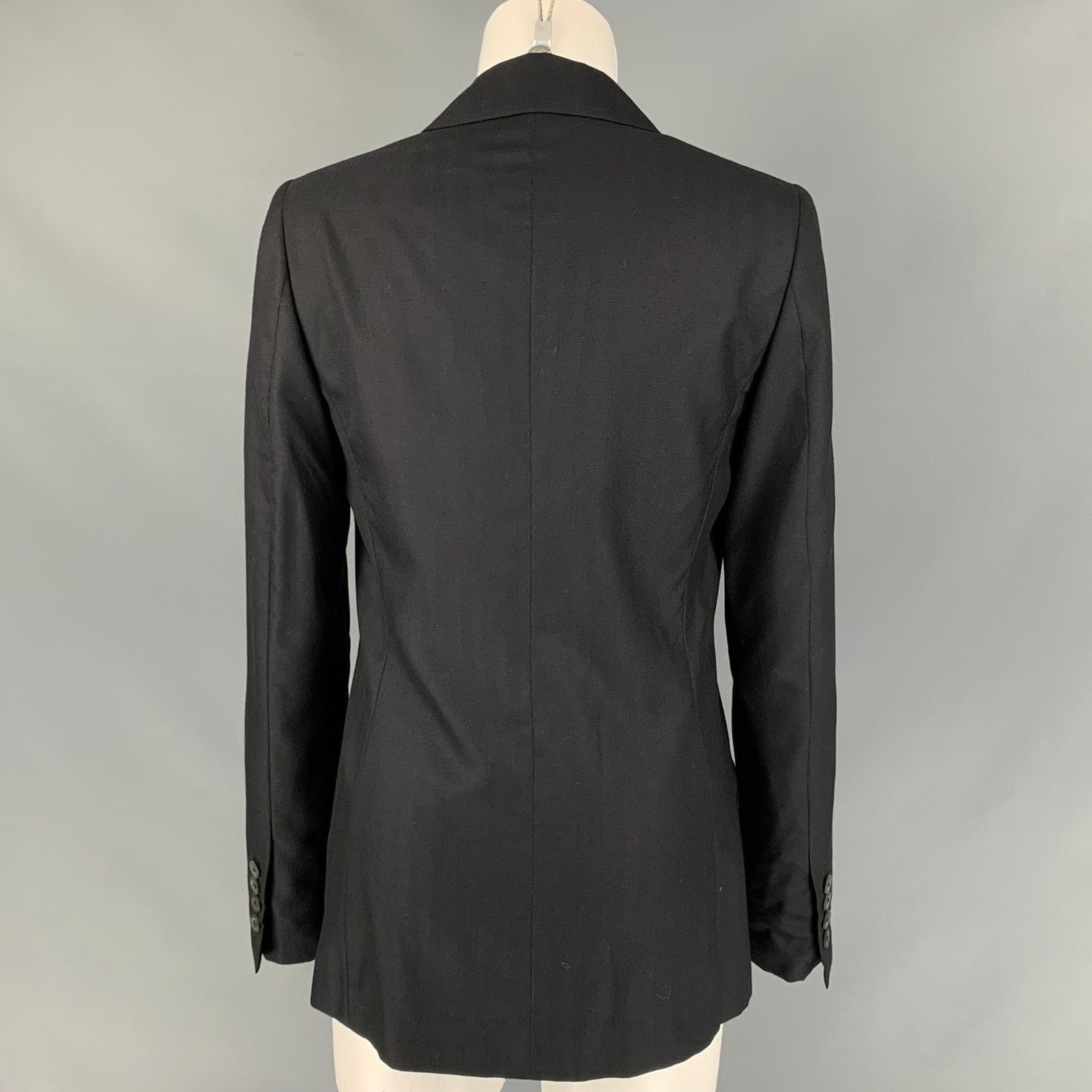Calvin Klein Size 6 Black Cashmere / Silk Jacke Blazer Size M / US 6-8 / IT 42-44 - 4 Thumbnail
