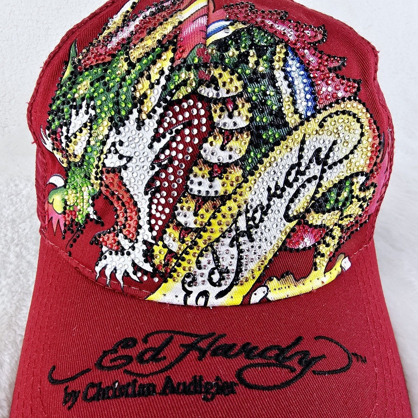 Ed Hardy Vintage Ed Hardy Dragon Bedazzled Snapback Trucker Hat Y2K Size ONE SIZE - 3 Thumbnail
