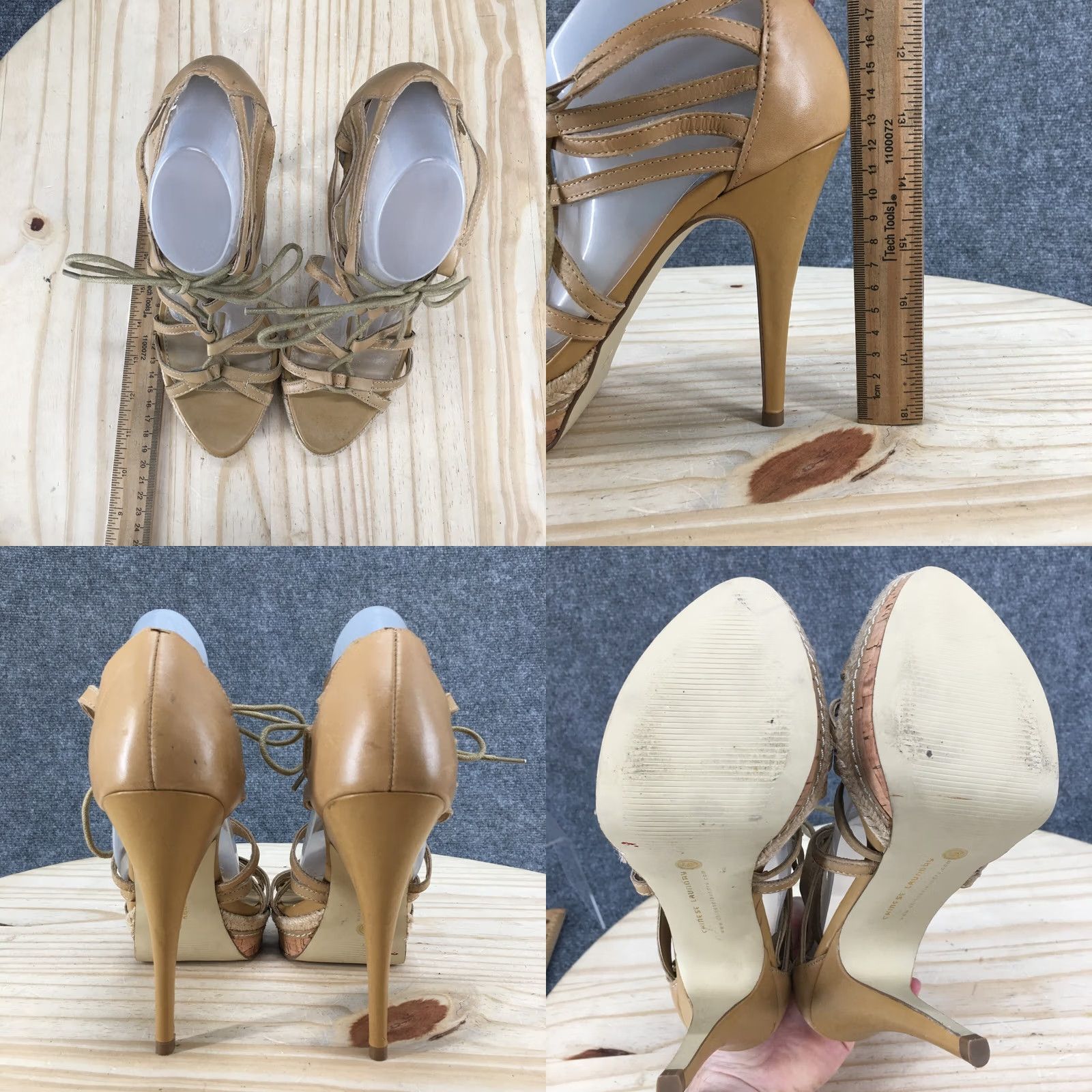 Chinese Laundry Chinese Laundry High Heels Womens 7.5 M Stileto Gladiator Strappy Lace Up Beige Open Toe - 7.5 US Size - 38 EU Size US 8 / IT 38 - 8 Thumbnail