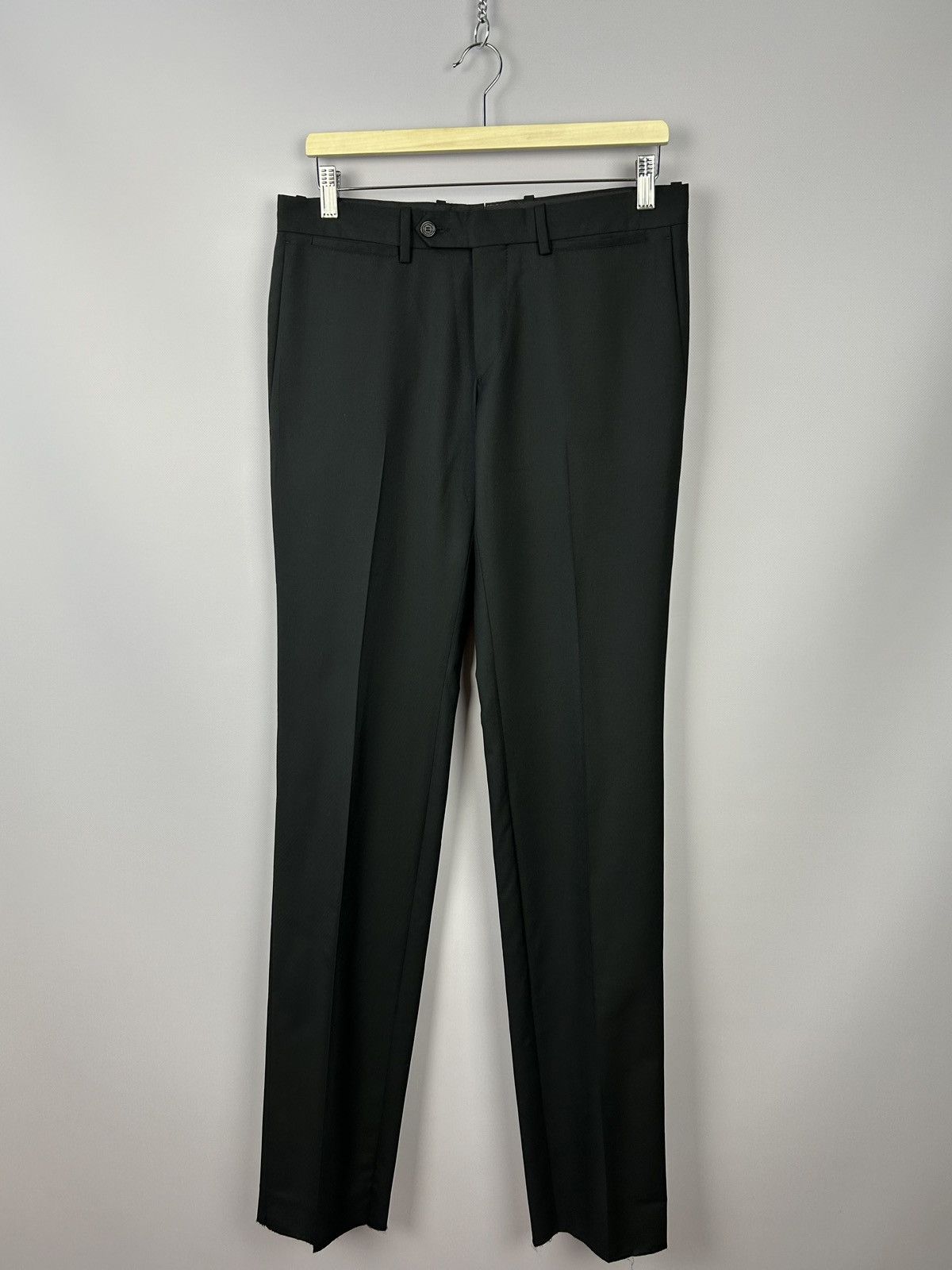 Neil Barrett Wool Flat Front Black Pants Size 46 W30 L36