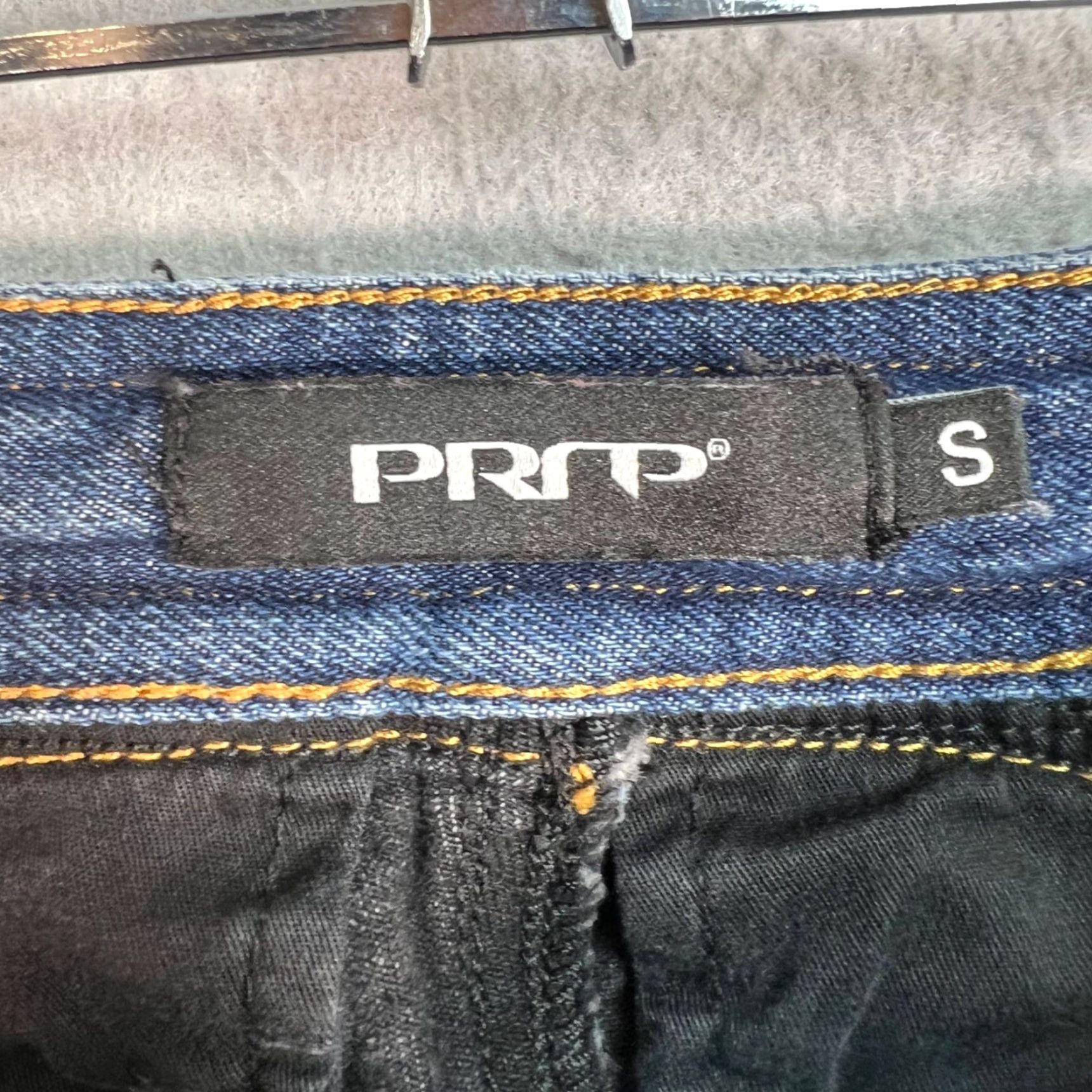 Denime PRPR Womens Jeans Black Blue Two-Tone High-Waist Denim With Stud Detail Size Small Adult Womens Wide-Leg Inseam 30 in 25 in Vintage No Size 42" / US 20 - 3 Thumbnail