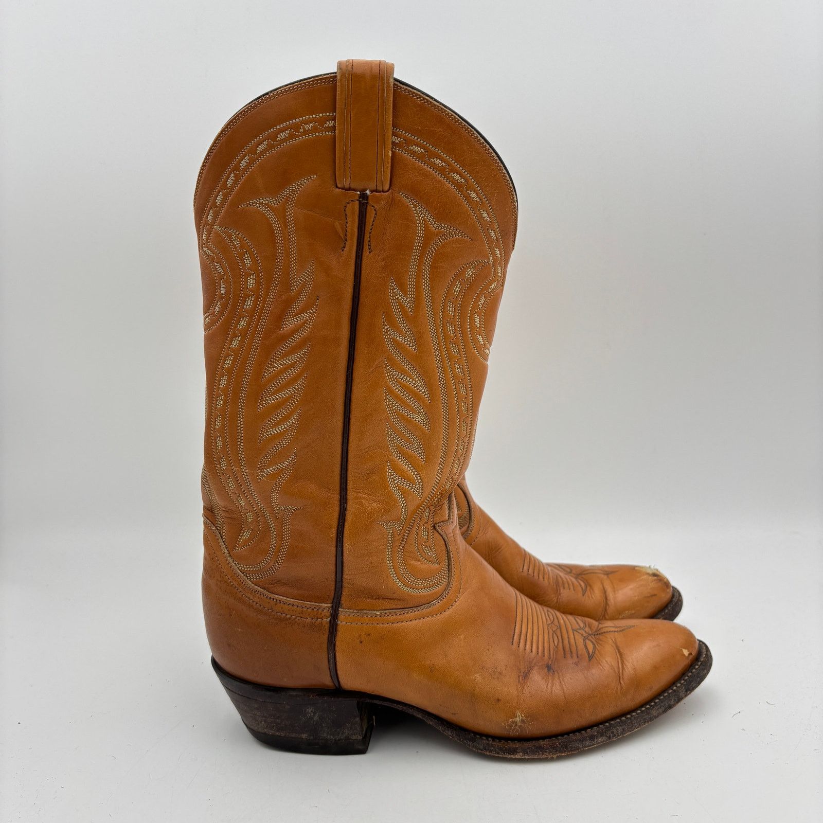 Tony Lama Vintage Tony Lama 6130 Stitched Leather Boots Men's 8.5D Size US 8.5 / EU 41-42 - 3 Thumbnail