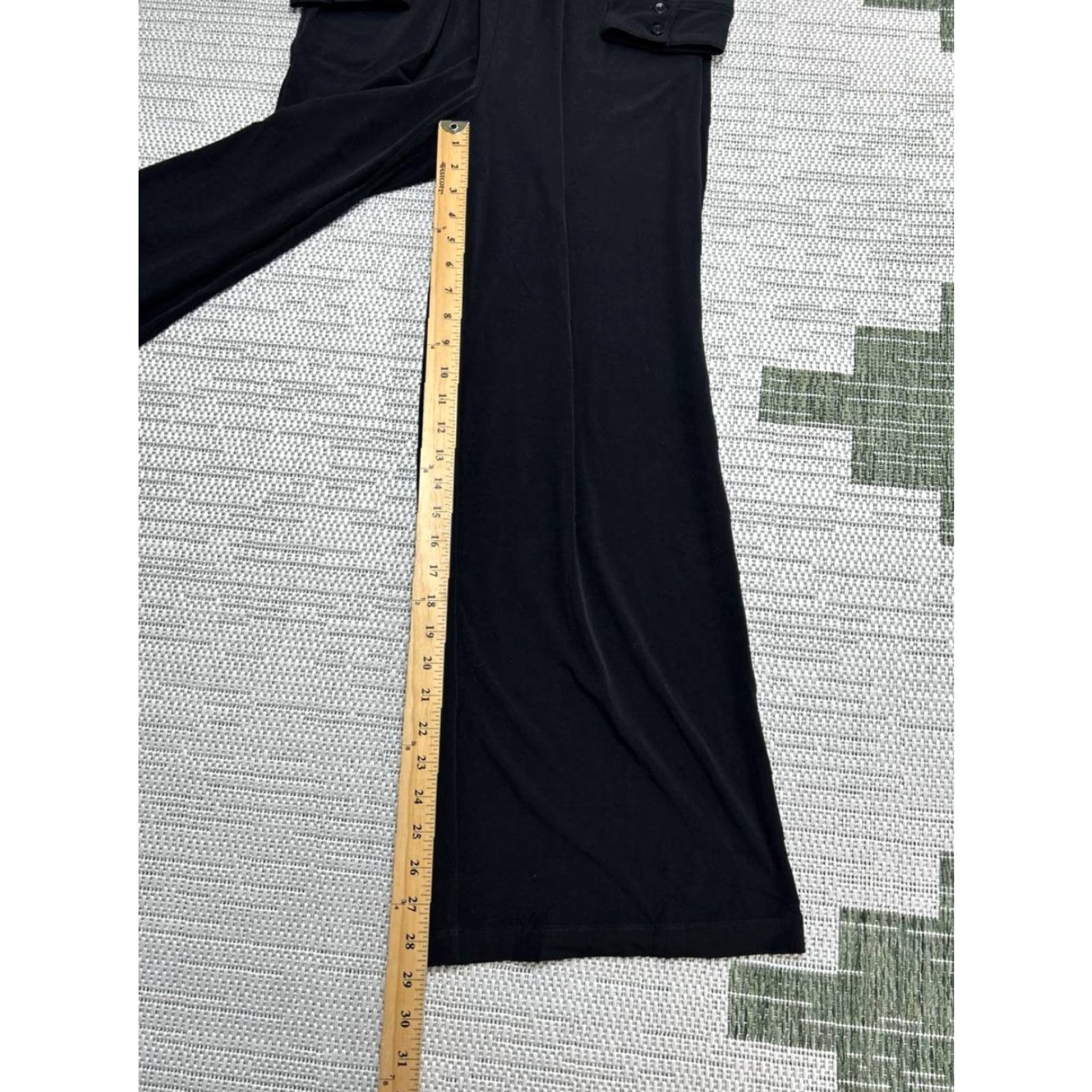 Vintage Chicos Jumpsuit Belted Jersey Maxi Womens Small Black Stretch Relaxed Fit New Size S / US 4 / IT 40 - 3 Thumbnail