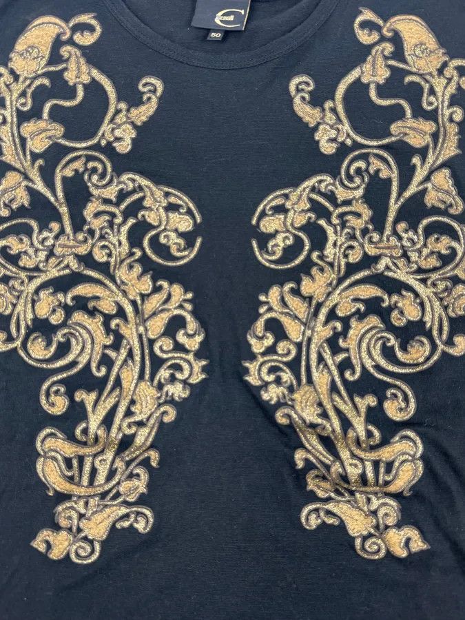 Just Cavalli SS2007 Cavalli Black Golden Baroque Ornaments Longsleeve T-Shirt Size US S / EU 44-46 / 1 - 7 Thumbnail