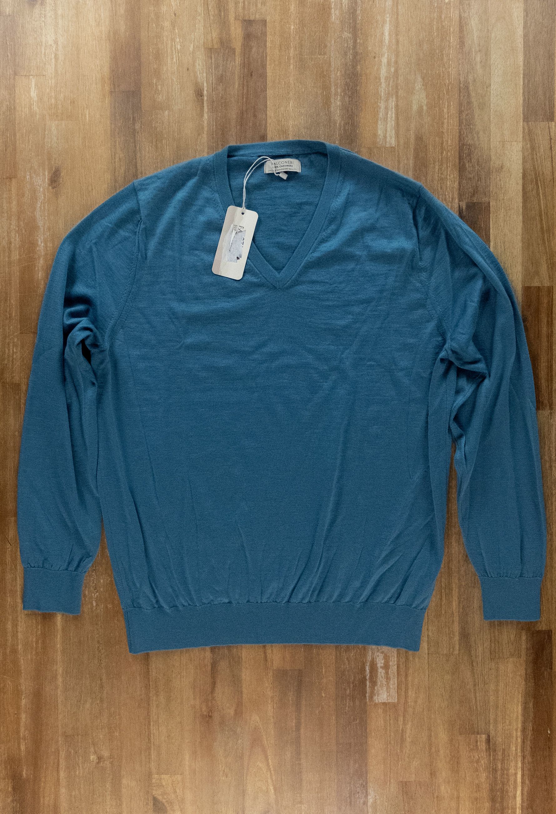 Other FALCONERI blue cashmere v-neck sweater XXL Size US XXL / EU 58 / 5 - 1 Thumbnail