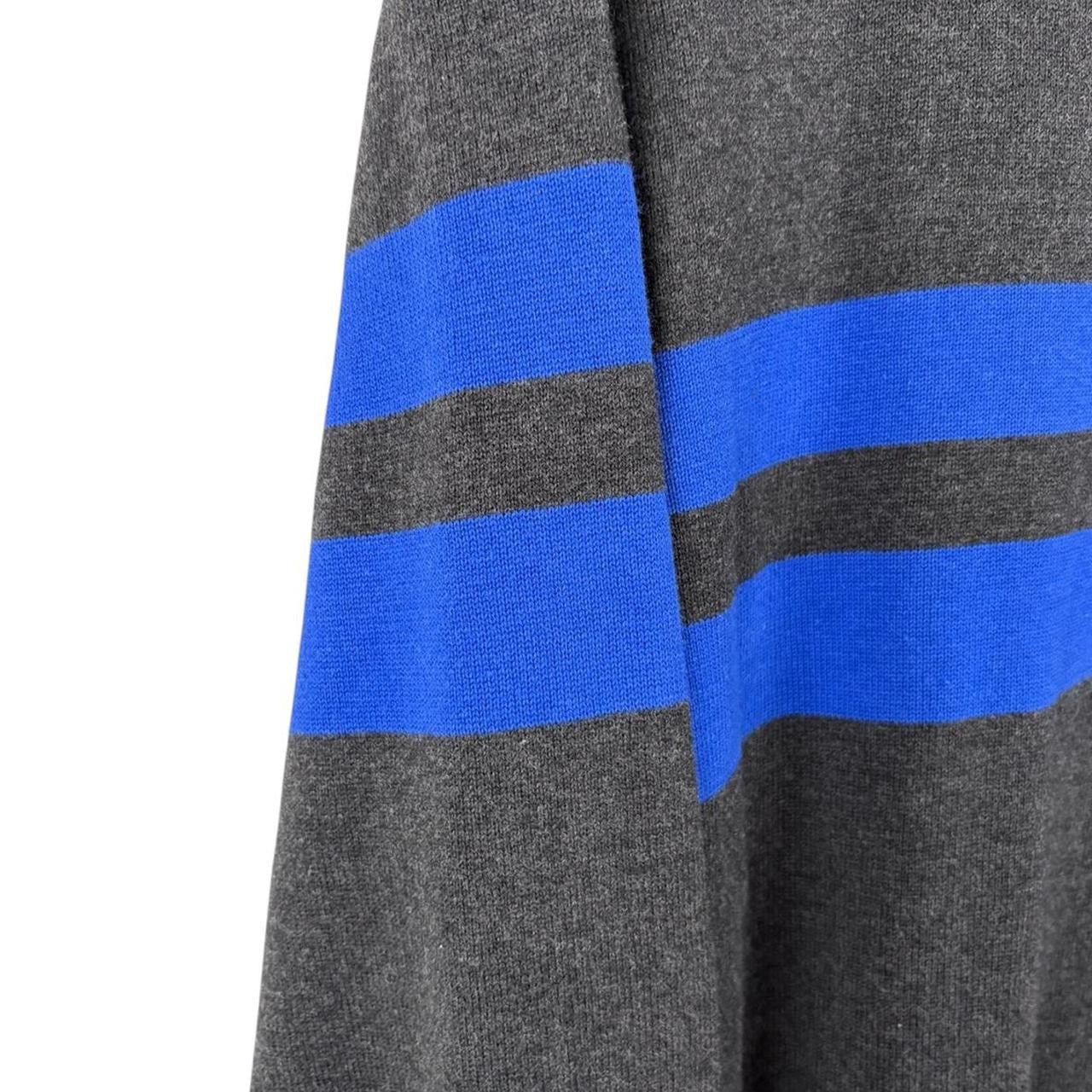 Vintage Y2K Grey and Blue Striped Crewneck Sweater Size US XL / EU 56 / 4 - 3 Thumbnail