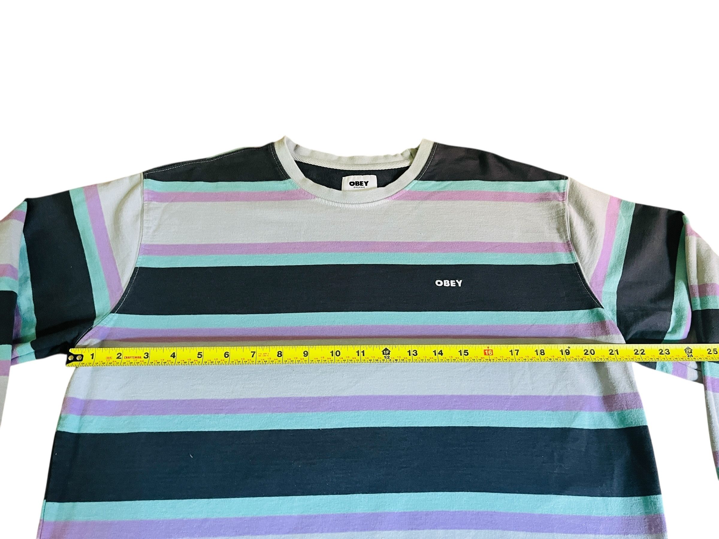 Obey OBEY Striped Crew Neck Sweatshirt Mens Medium Multicolor Size US M / EU 48-50 / 2 - 3 Thumbnail