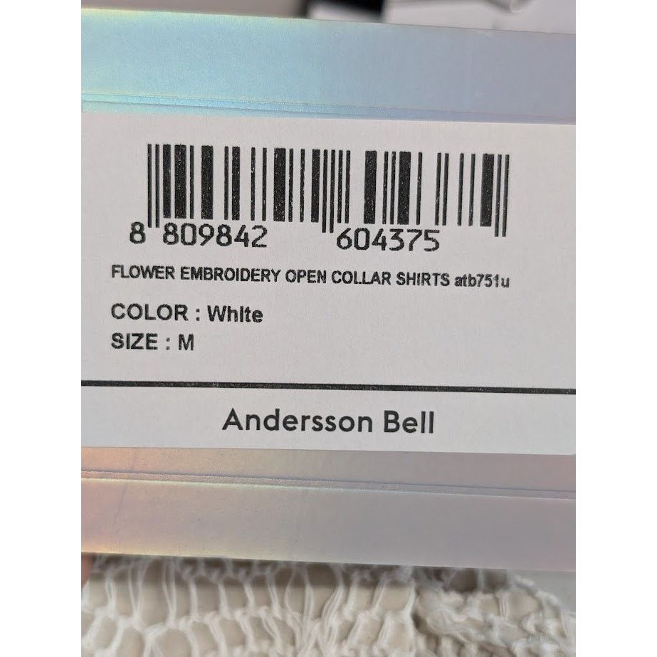 Andersson Bell o1rshd1 Flower Embroidery Open Collar Shirt in White Size US M / EU 48-50 / 2 - 22 Thumbnail