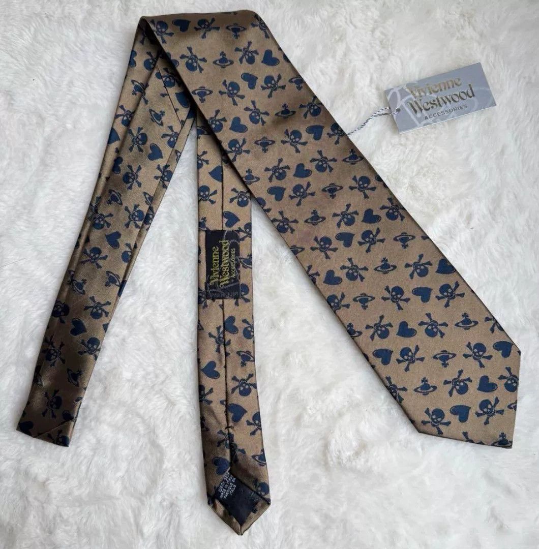 Vivienne Westwood Vivienne Westwood Gold Silk Tie Size ONE SIZE - 1 Thumbnail