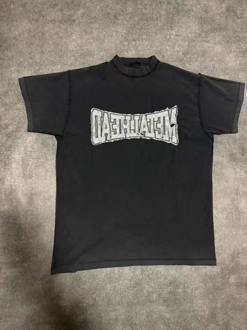 Balenciaga Balenciaga Washing to make old short-sleeved T-shirts Size US S / EU 44-46 / 1 - 1 Thumbnail