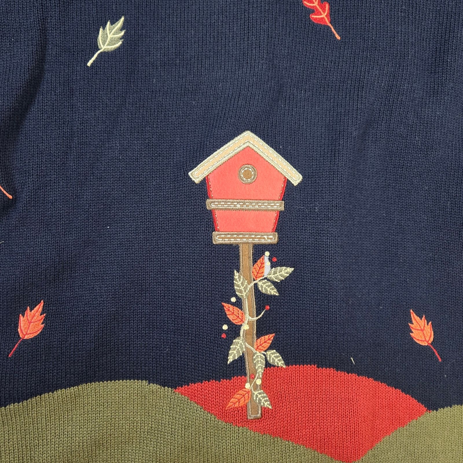 Vintage Y2K Navy Cardinal Fall Embroidered Cardigan Size 14 Size XL / US 12-14 / IT 48-50 - 8 Thumbnail