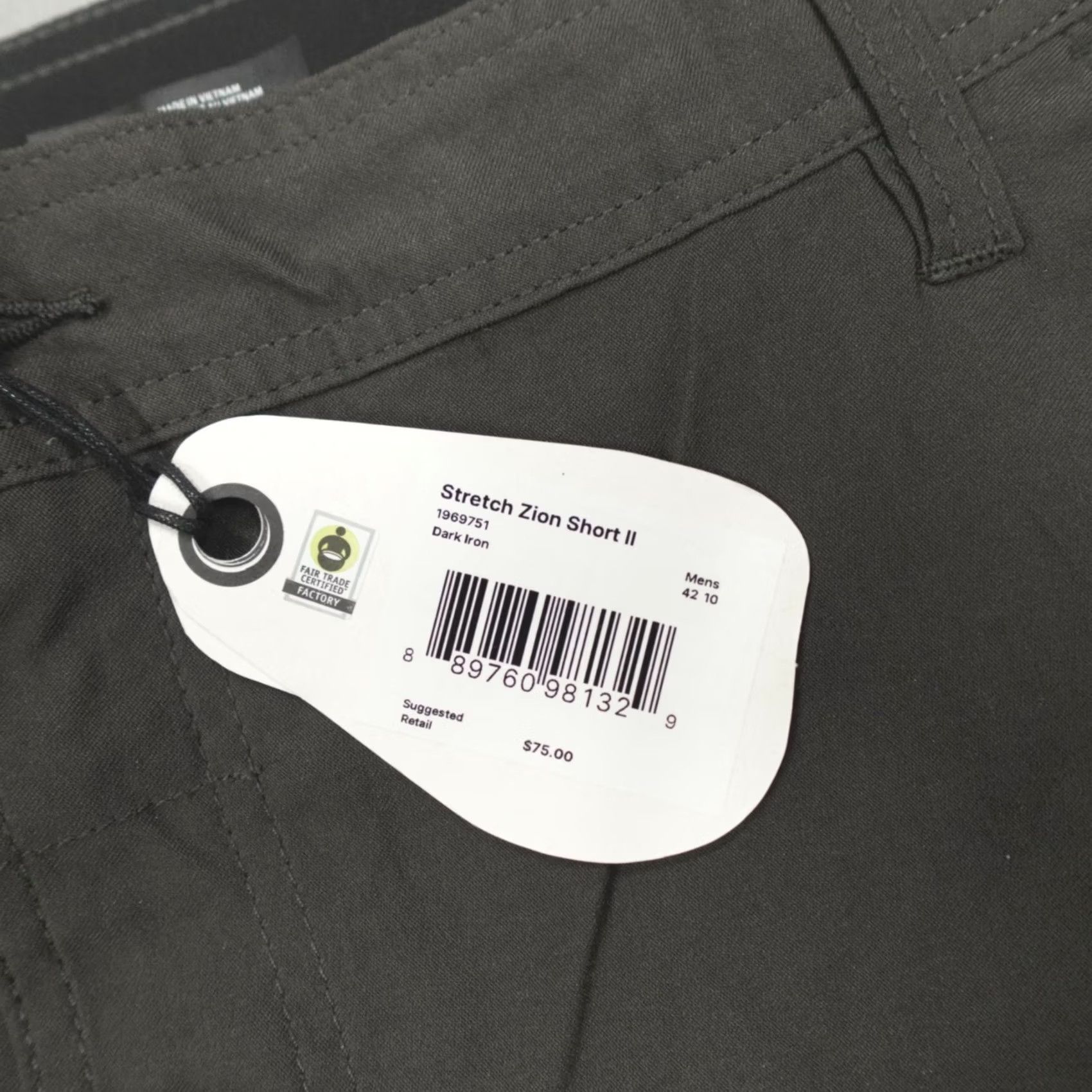Prana Prana Zion Shorts II Cargo Dark Iron Belted Size 42 10" Inseam Men’s Regular Gray Nylon Spandex Size US 42 / EU 58 - 2 Thumbnail