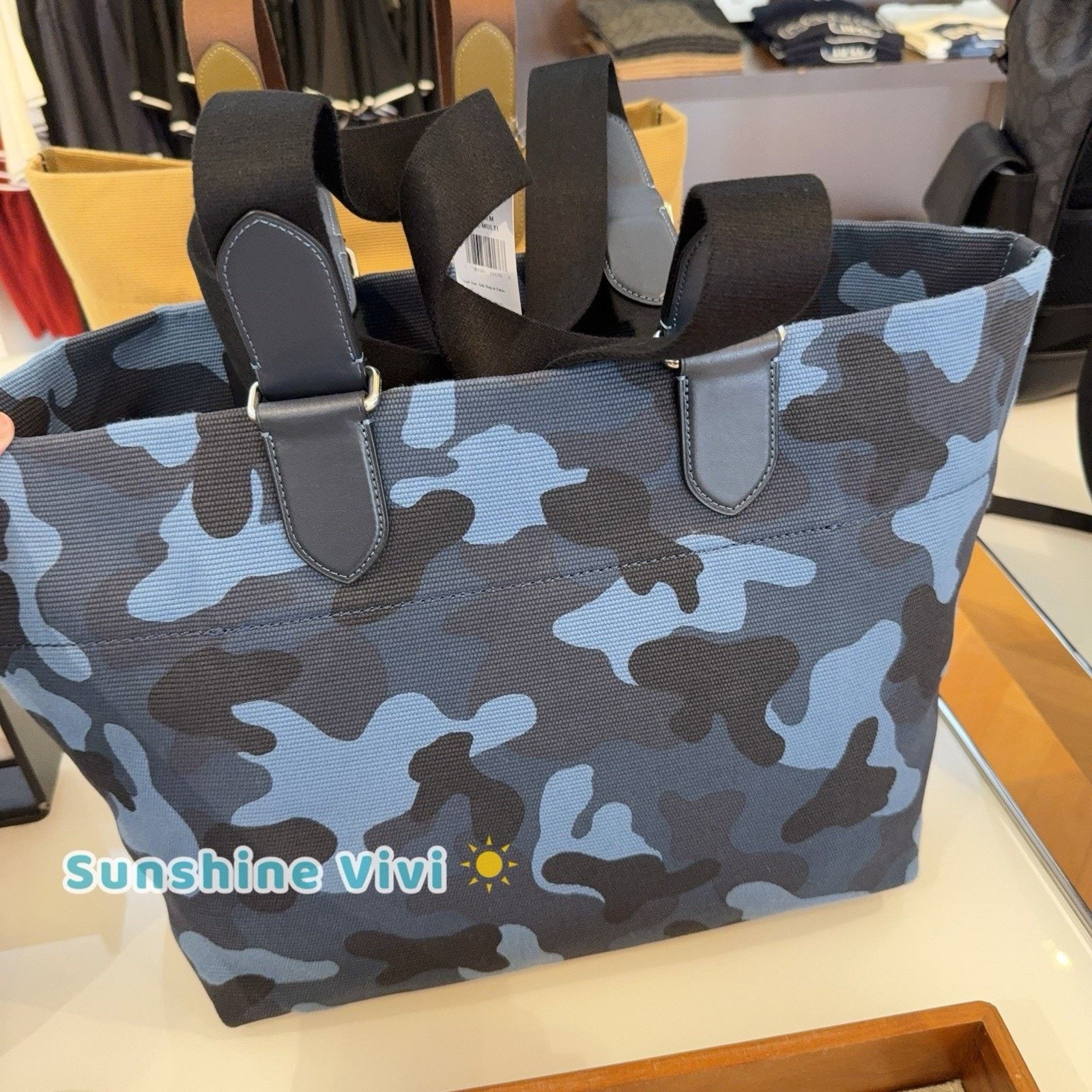Coach NWT Coach MEN Small Tour Tote Bag Camo CDQ74 Silver/Blue Size ONE SIZE - 6 Thumbnail