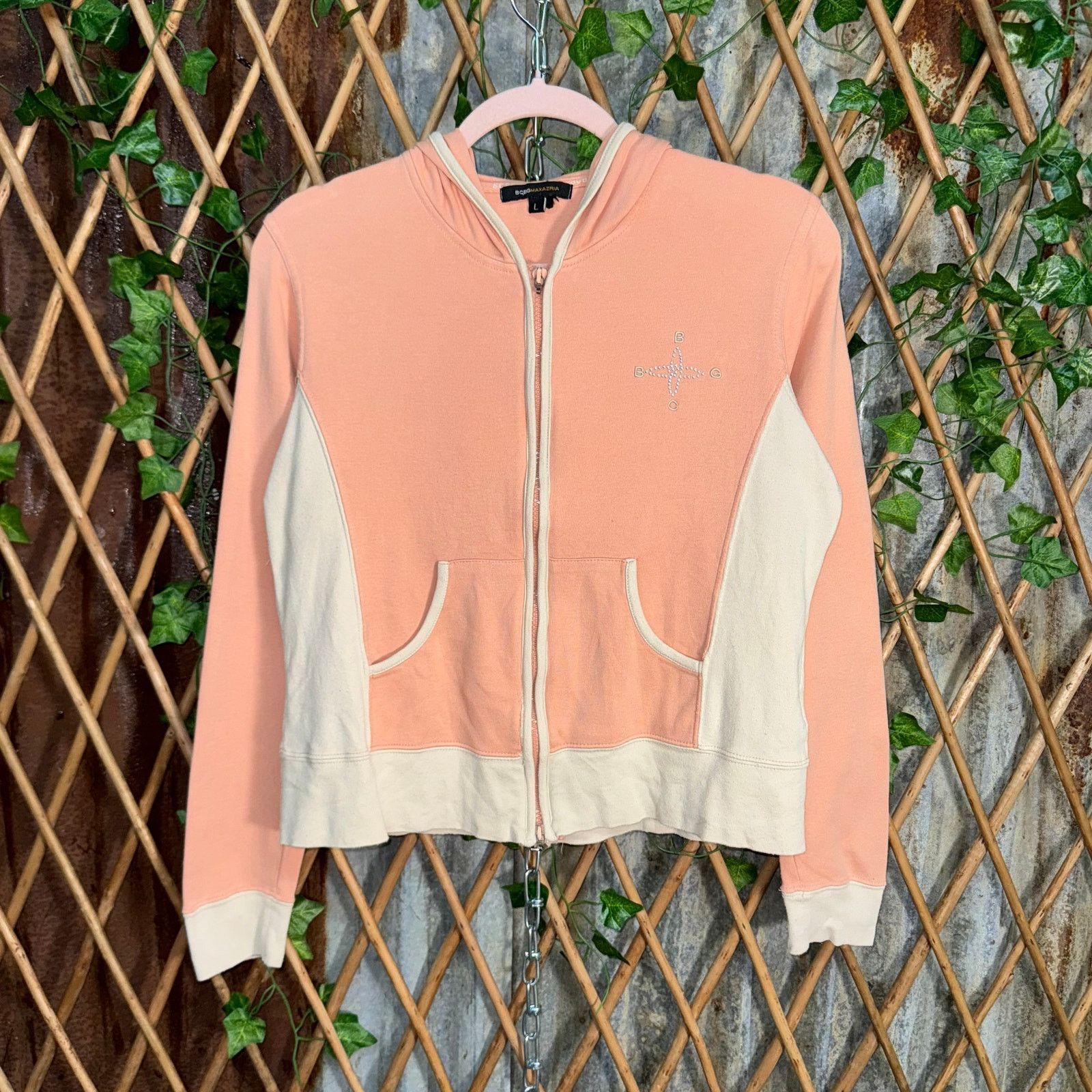 Bcbgmaxazria Vintage Y2K BCBG femme 2000s rhinestone bling zip up hoodie Size L / US 10 / IT 46 - 1 Thumbnail