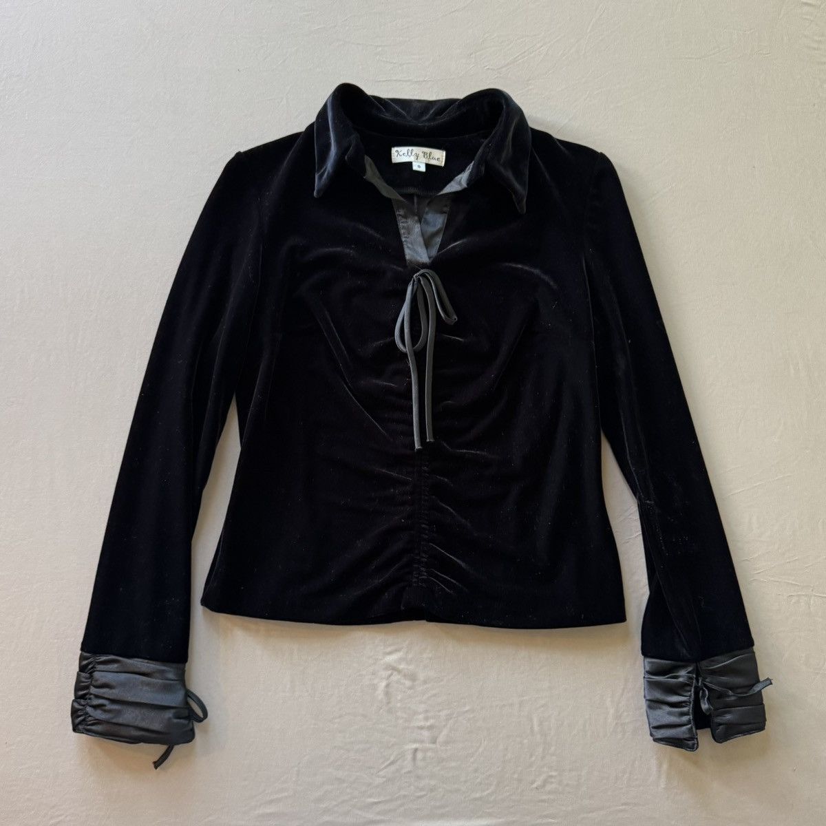 Other Vintage Kelly Blue Velvet Collared Top Size M / US 6-8 / IT 42-44 - 1 Thumbnail