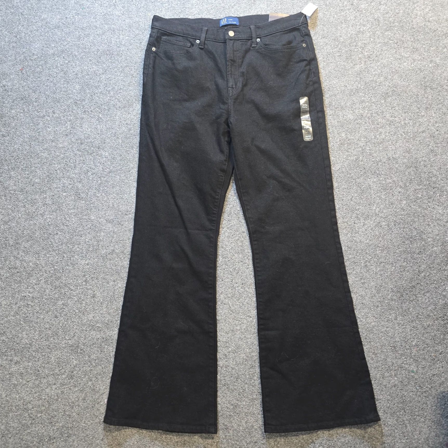 Gap GAP Jeans Womens 16 Black 70s Flare Bell Bottom High Rise Denim Capsule Casual Size 38" / US 16 / IT 52 - 2 Thumbnail