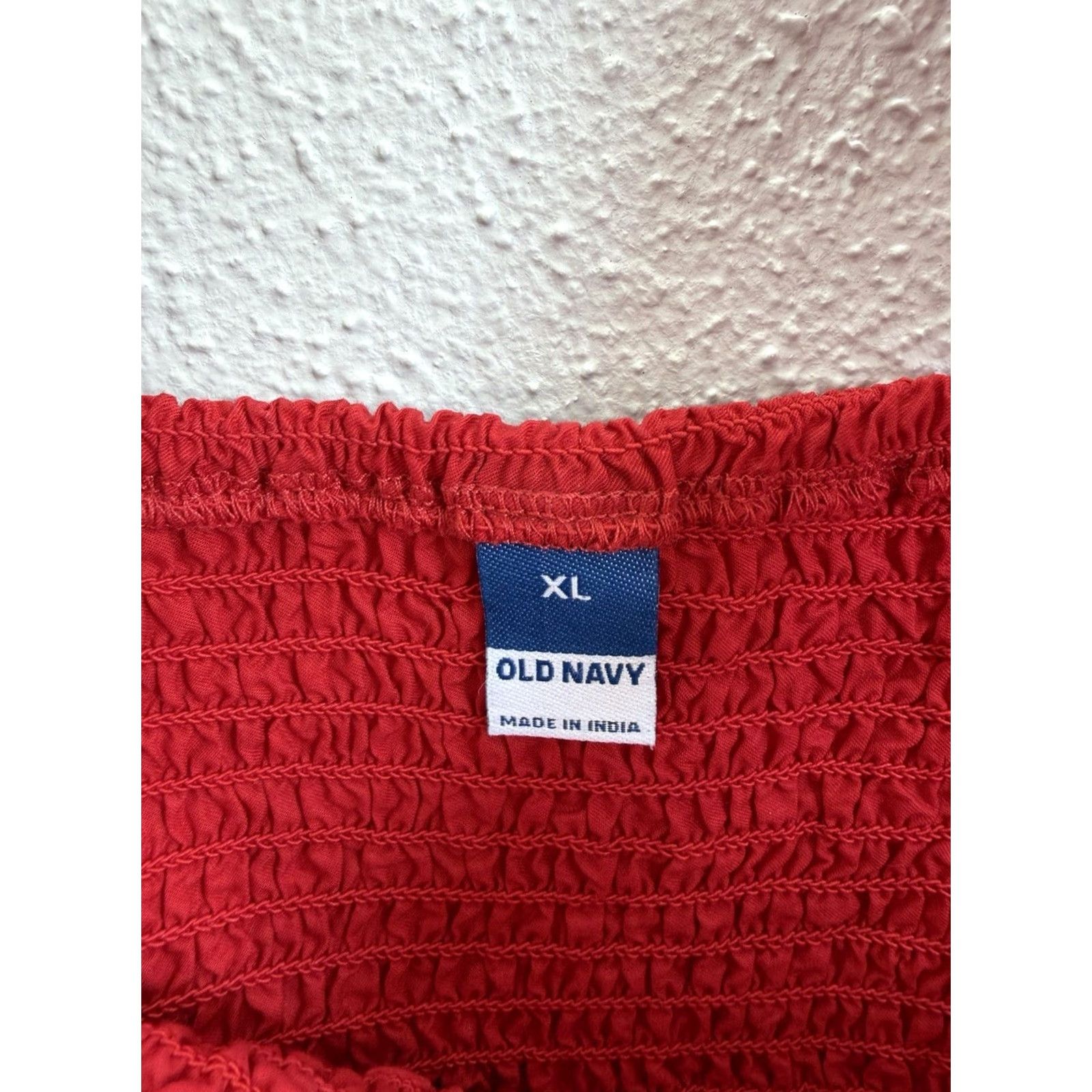 Old Navy Old Navy Tank Top Womens XL Red Fitted Crop NWTs Smocked Ruffle Sleeveless Top Size XL / US 12-14 / IT 48-50 - 4 Thumbnail