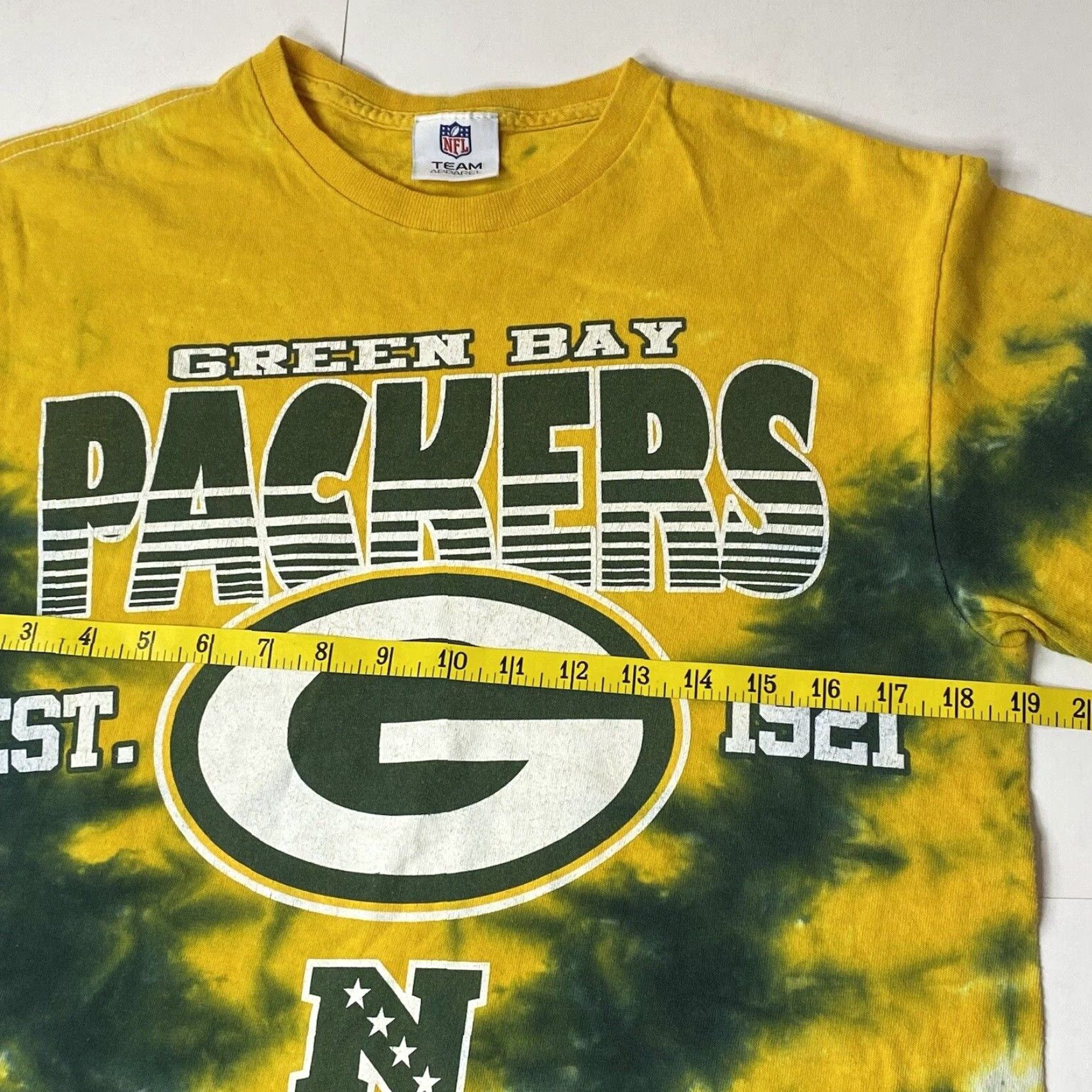 NFL VINTAGE Green Bay Packers Shirt Adult Medium Tie Dye NFL Team Apparel Green 90s Logo Football Shirt Mens Womens Unisex Adults Size US M / EU 48-50 / 2 - 5 Thumbnail