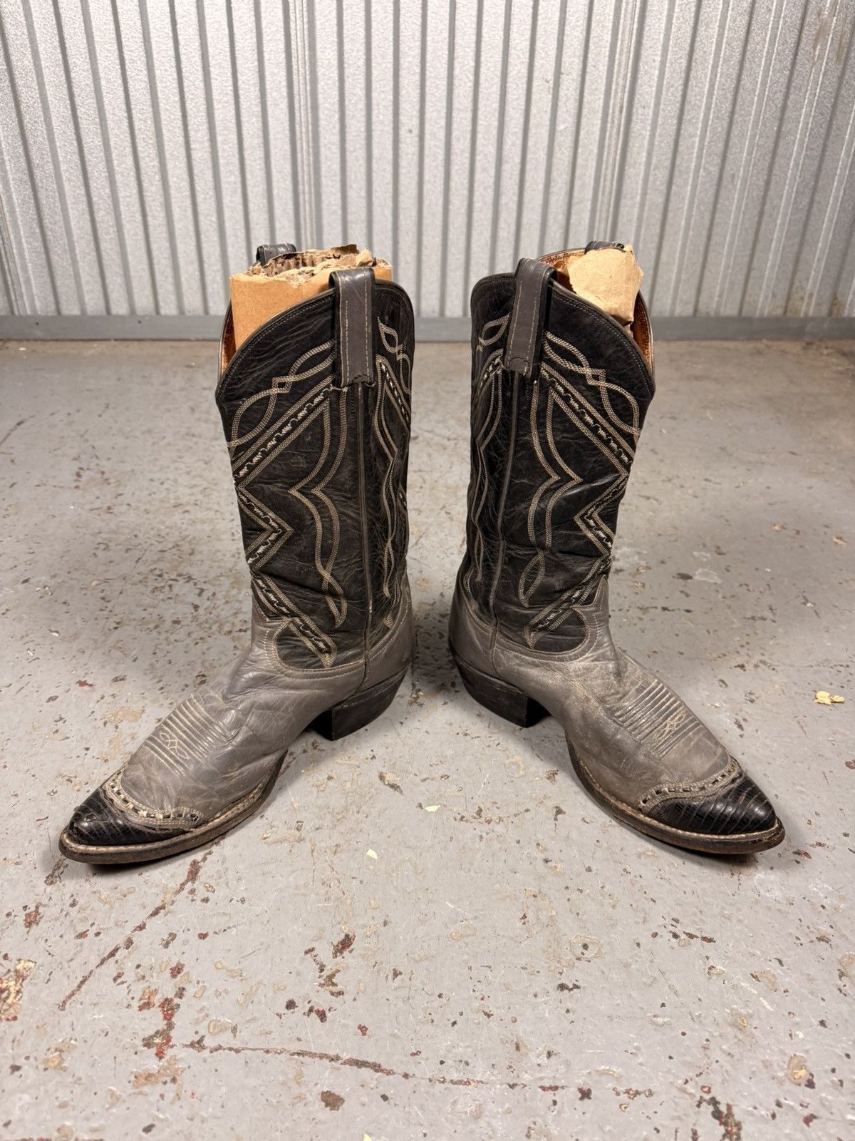 Tony Lama 90s Vintage Tony Lama Black Lizard Toe Cowboy Boots Size US 8 / EU 41 - 9 Thumbnail
