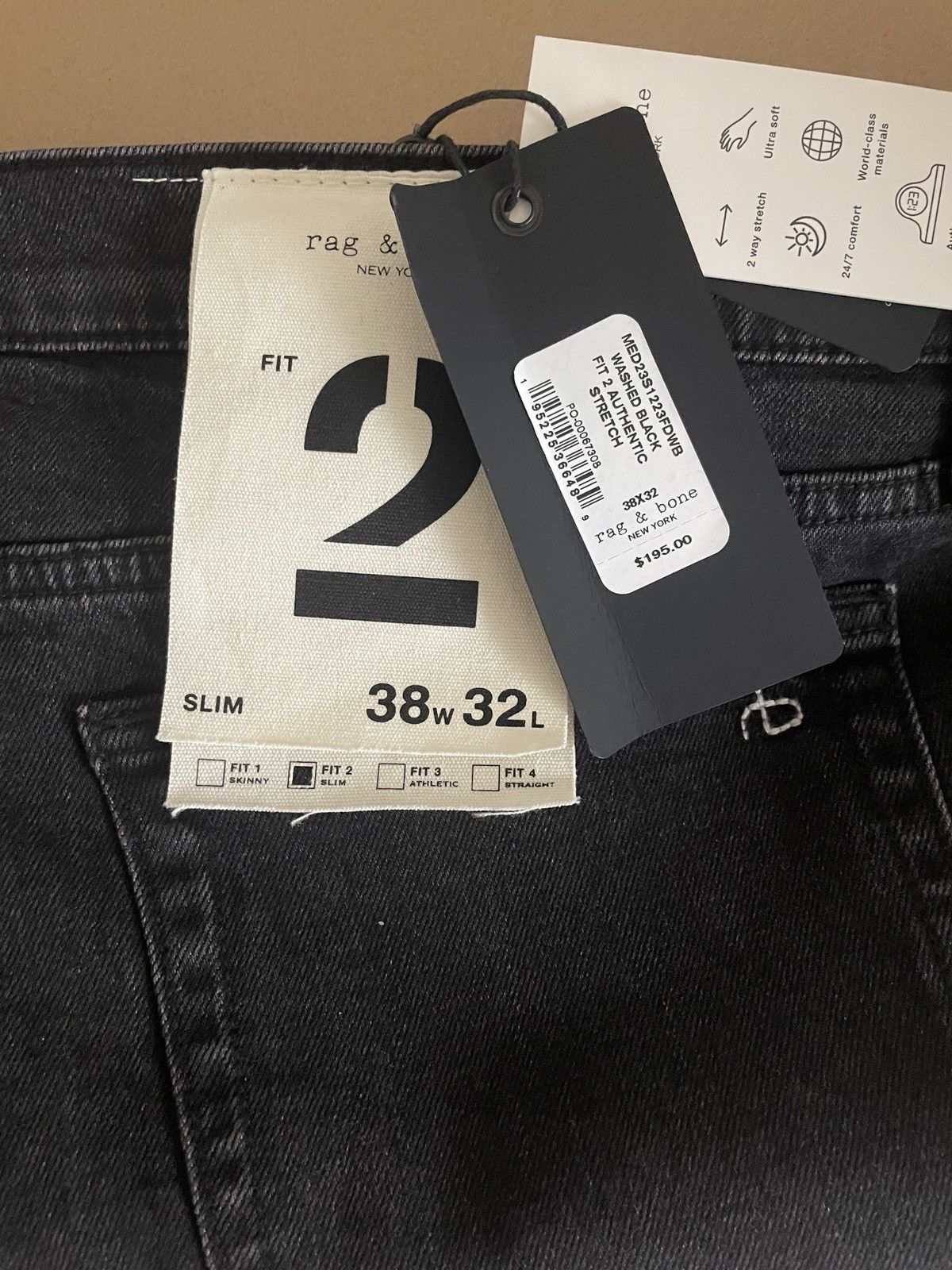 Rag & Bone Fit 2 Authentic Stretch Jeans Size US 38 / EU 54 - 2 Thumbnail