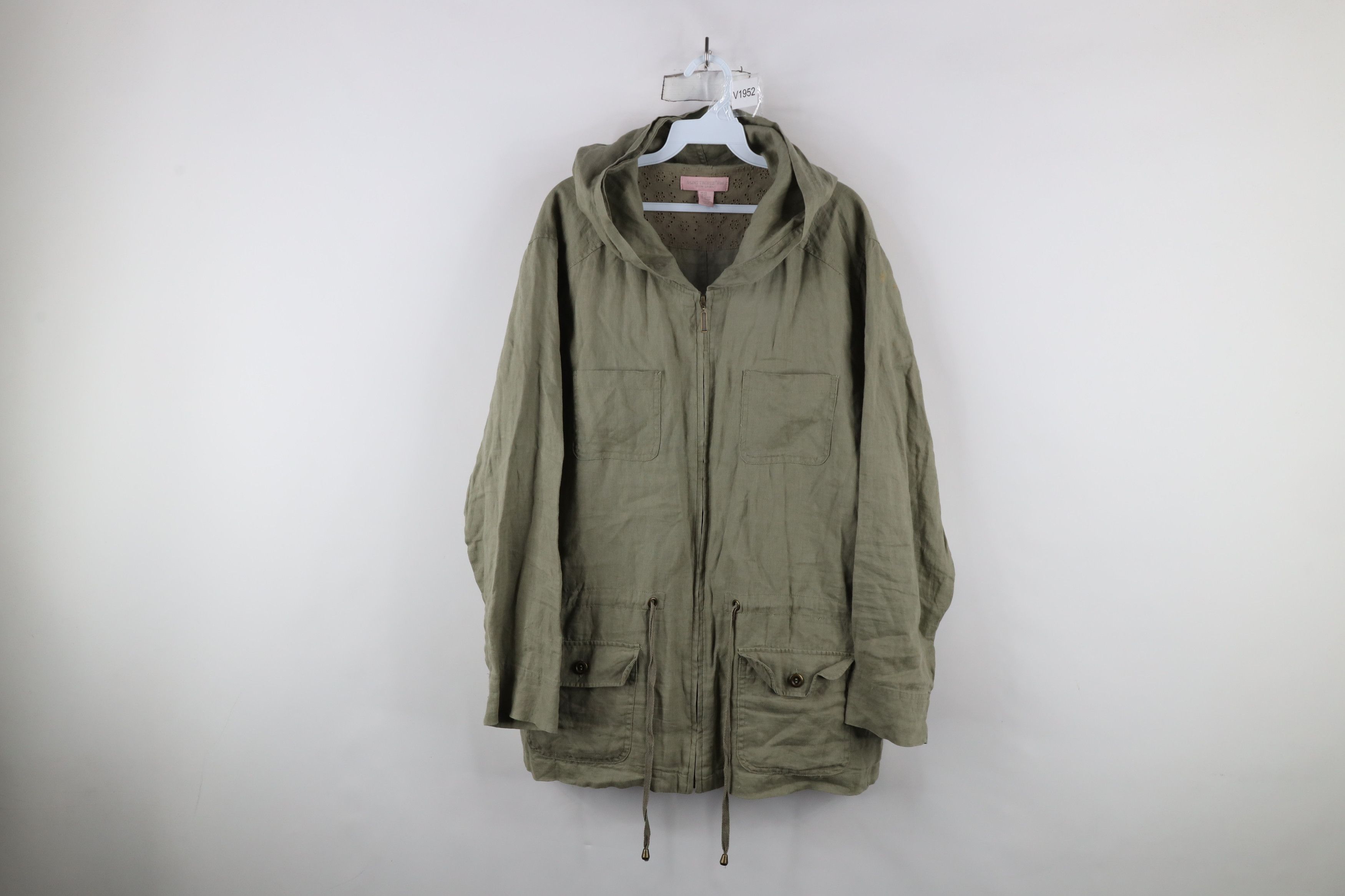 Vintage Streetwear Full Zip Hooded Safari Bush Parka Jacket Green Size XXL / US 16-18 / IT 52-54 - 1 Thumbnail