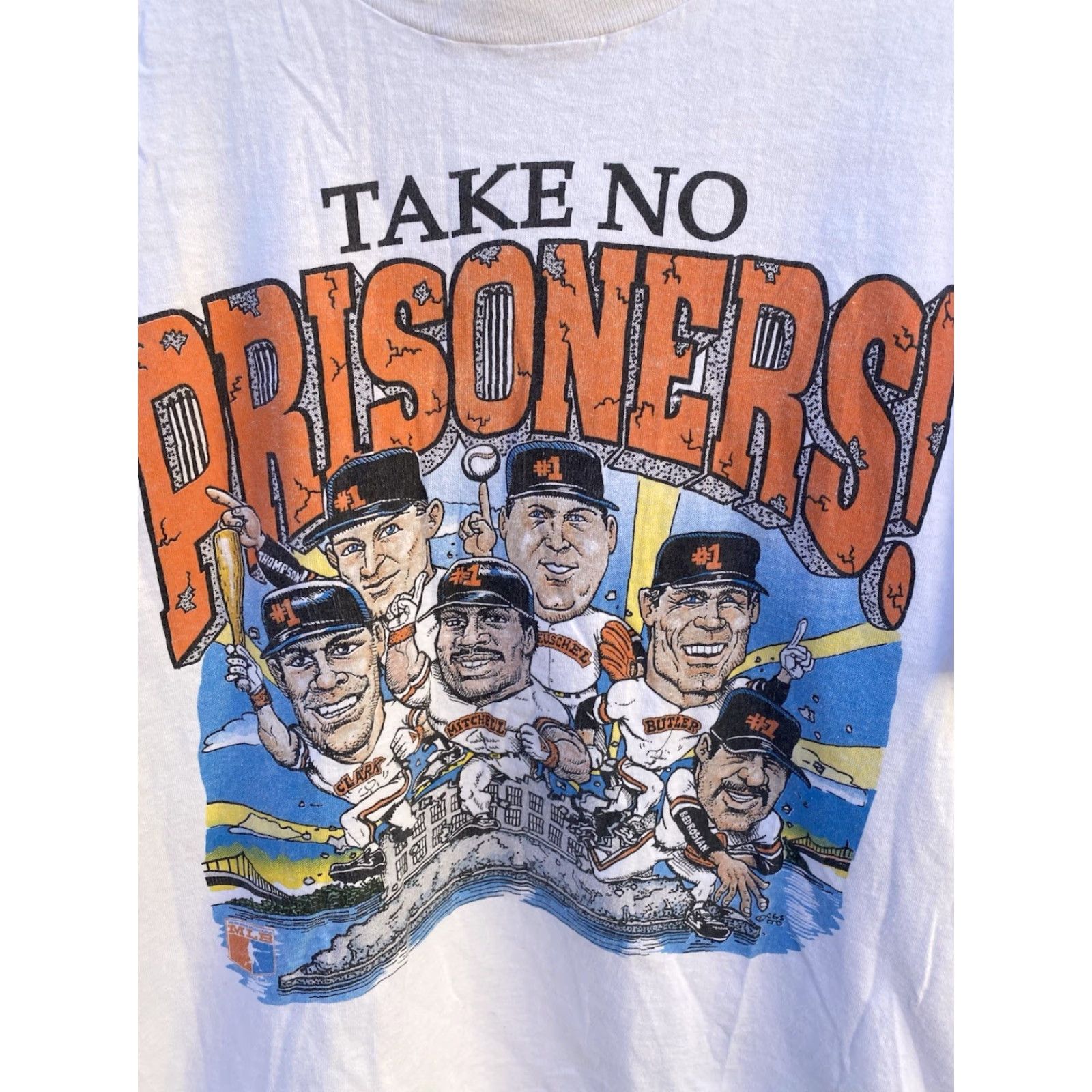 Fruit Of The Loom VINTAGE Fruit of the Loom T-Shirt San Francisco Giants Caricature White XL Mens Short Sleeve Graphic Print Sports California 1980s 1990s Size US XL / EU 56 / 4 - 4 Thumbnail