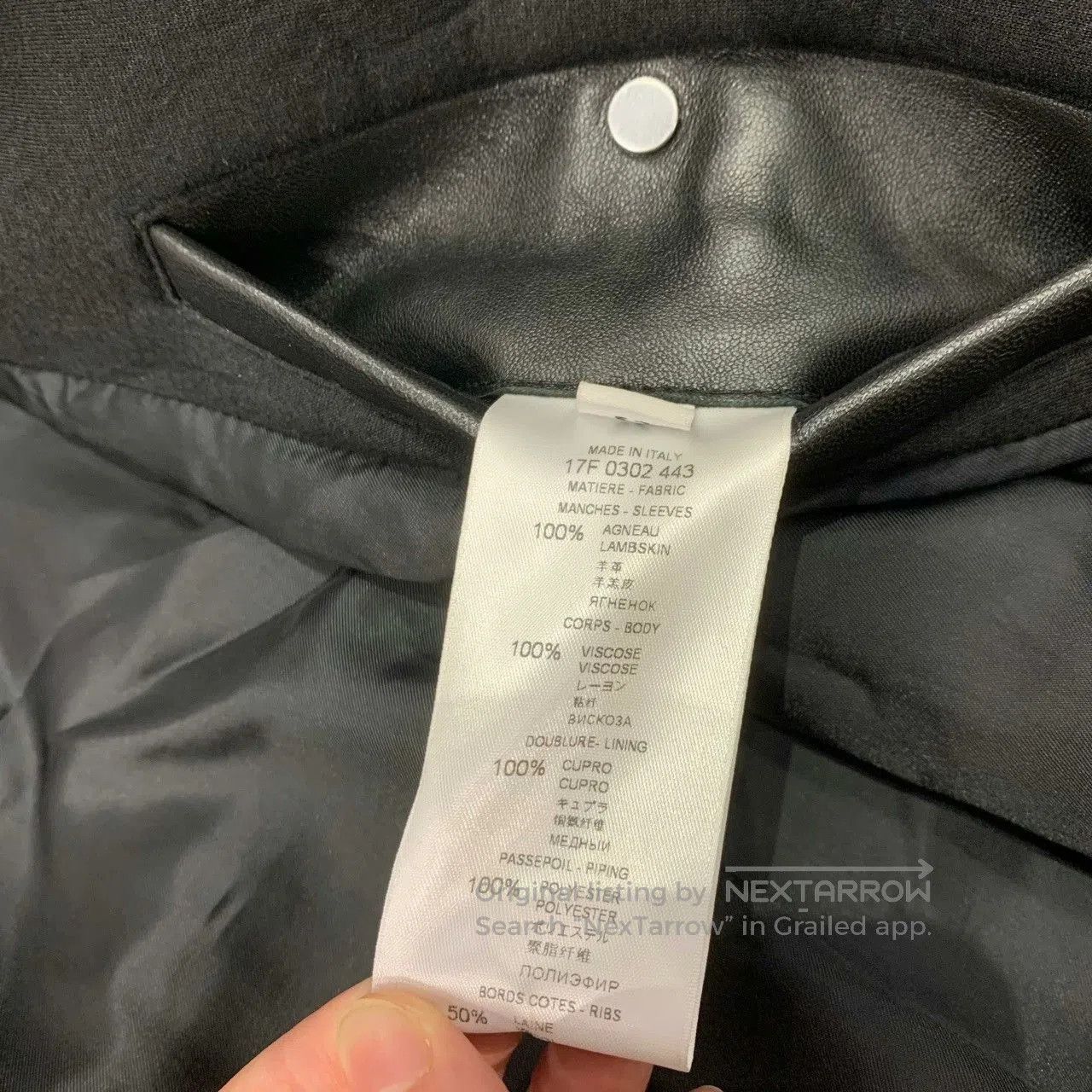 Givenchy givenchy black leather sleeve baseball jacket. Size US L / EU 52-54 / 3 - 4 Thumbnail
