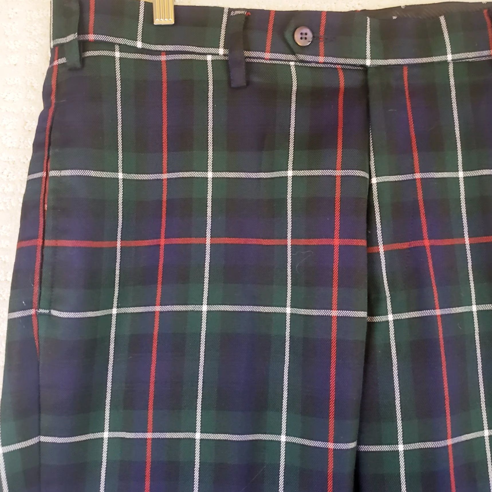 Etro Murray Golf By Broadsword Mens Multi Color Retro Plaid Pants 40x27 Regular Straight Front Hipster Preppy Golf Pants Colors Size US 40 / EU 56 - 4 Thumbnail