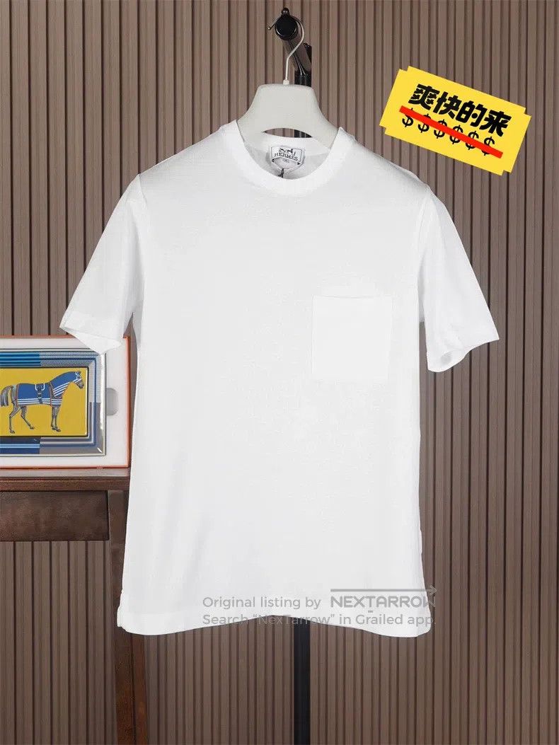 Hermes Hermes Spring/Summer 2025 Men's White Pique Cotton Short S Size US S / EU 44-46 / 1 - 1 Thumbnail