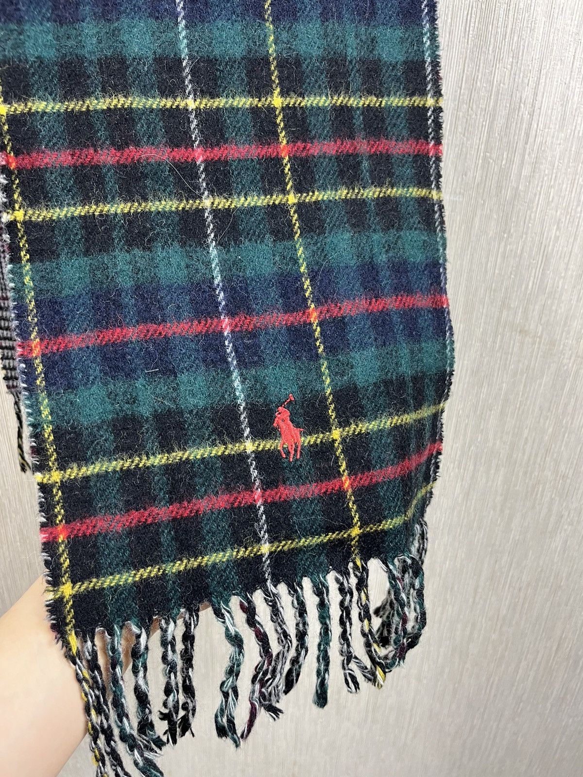 Polo Ralph Lauren × Ralph Lauren Polo Ralph Lauren Italian wool checked scarf muffler luxury Size ONE SIZE - 6 Thumbnail