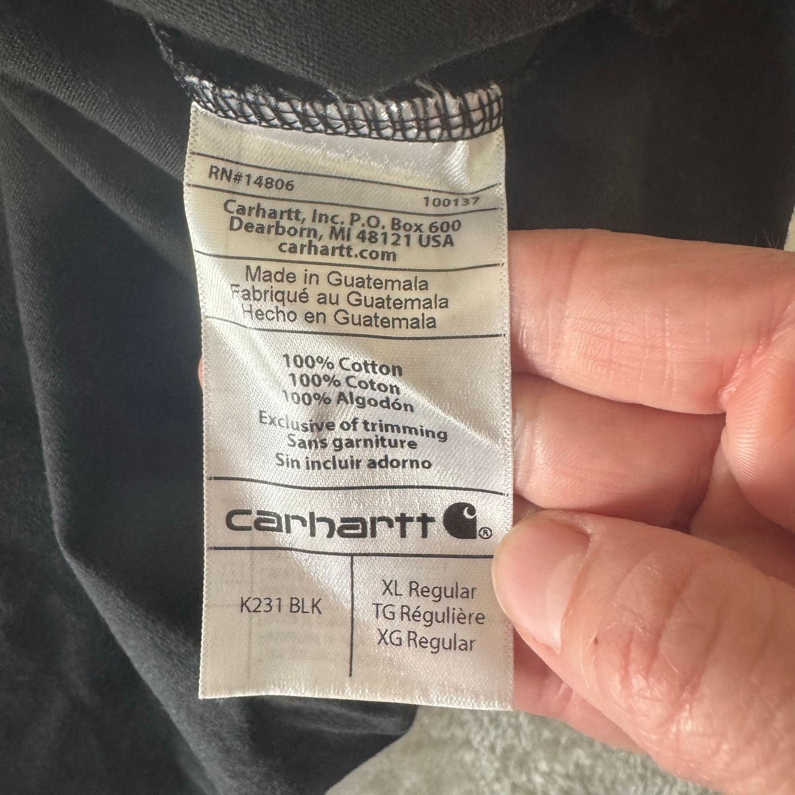 Carhartt NWT Carhartt Original Fit Long Sleeve Logo T-Shirt XL Black Size US XL / EU 56 / 4 - 7 Thumbnail