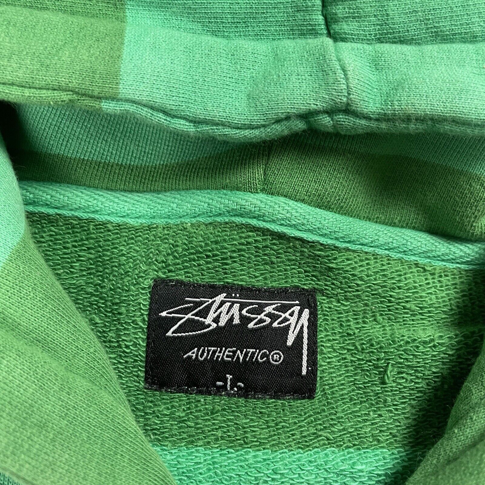 Stussy Vintage Stussy Stripe Hoodie Green Zip Up Sweatshirt Size L Size US L / EU 52-54 / 3 - 3 Thumbnail