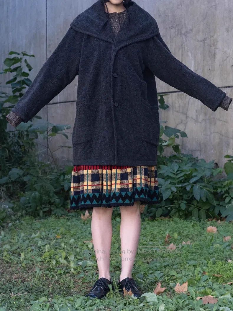 Issey Miyake Issey Miyake Gray-Black Wool Jacket Size S / US 4 / IT 40 - 2 Thumbnail