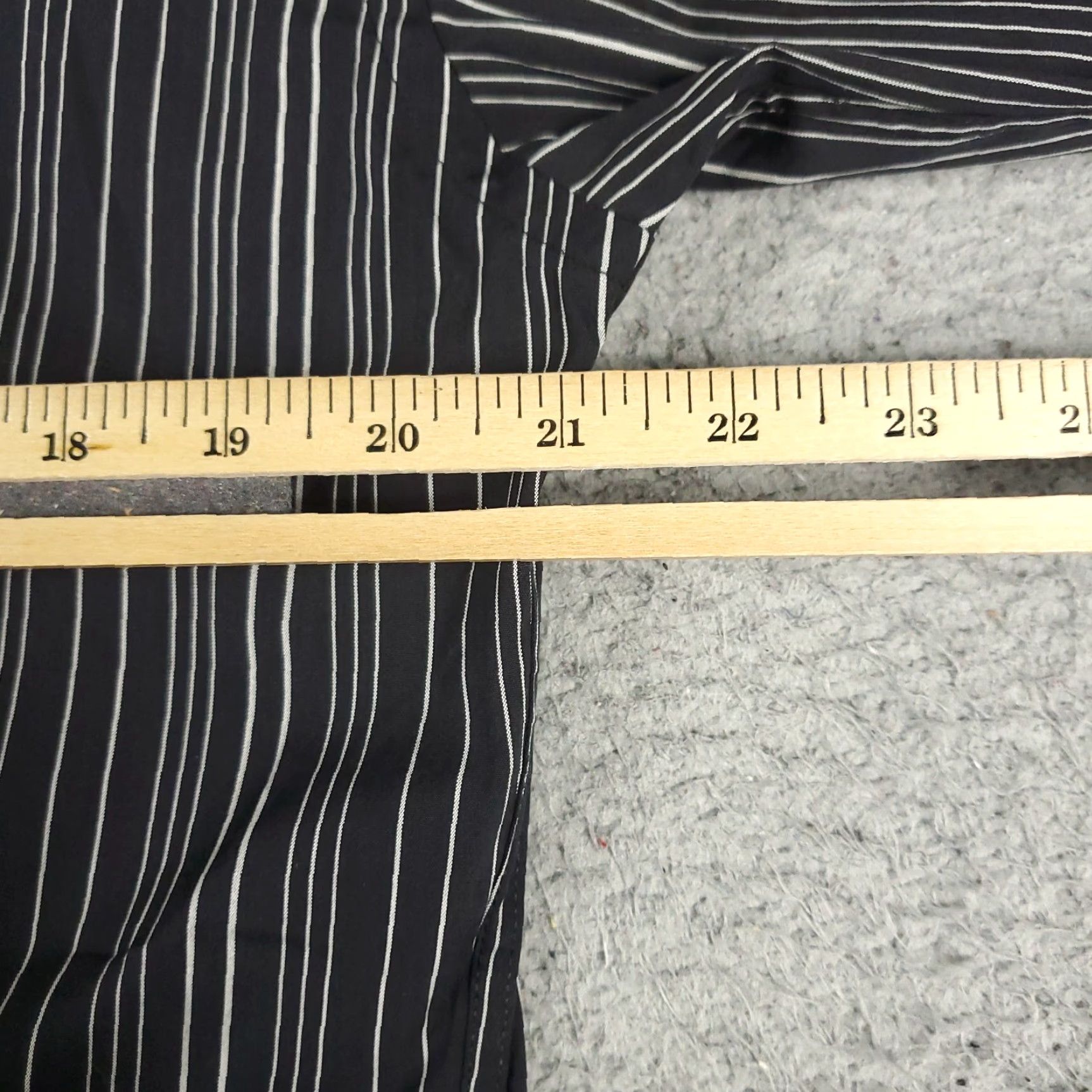 Faconnable Façonnable Casual Shirt Mens Large Black Striped Button-Up Long Sleeve Size US L / EU 52-54 / 3 - 5 Thumbnail