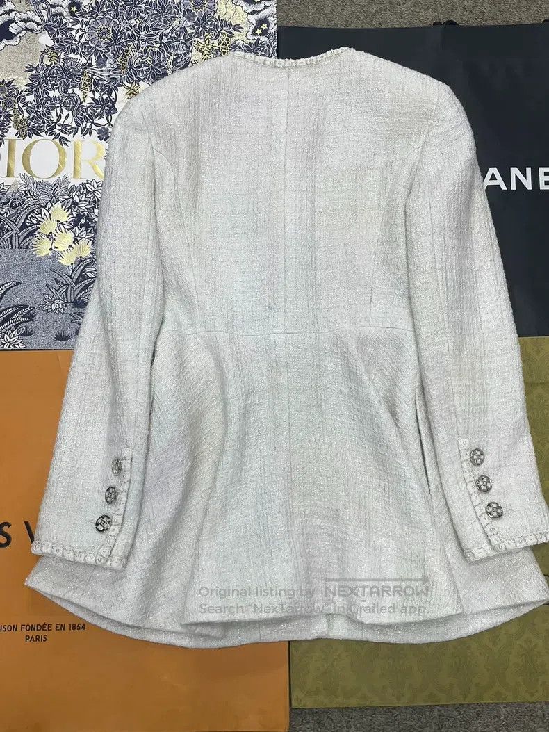 Chanel Chanel 23S show white pearl braided coat Size XS / US 0-2 / IT 36-38 - 3 Thumbnail