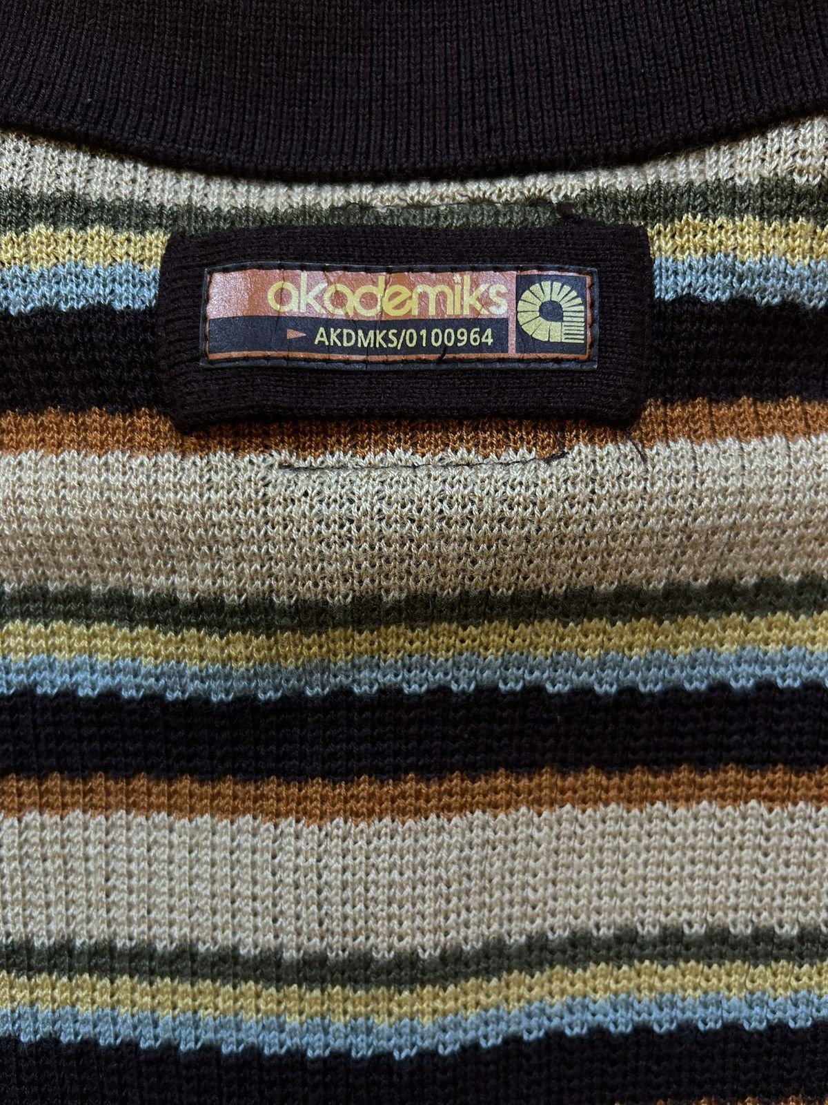 Akademiks Akademiks Knit Polo Shirt XL Brown Tan Striped Retro Y2K Size US XL / EU 56 / 4 - 5 Thumbnail