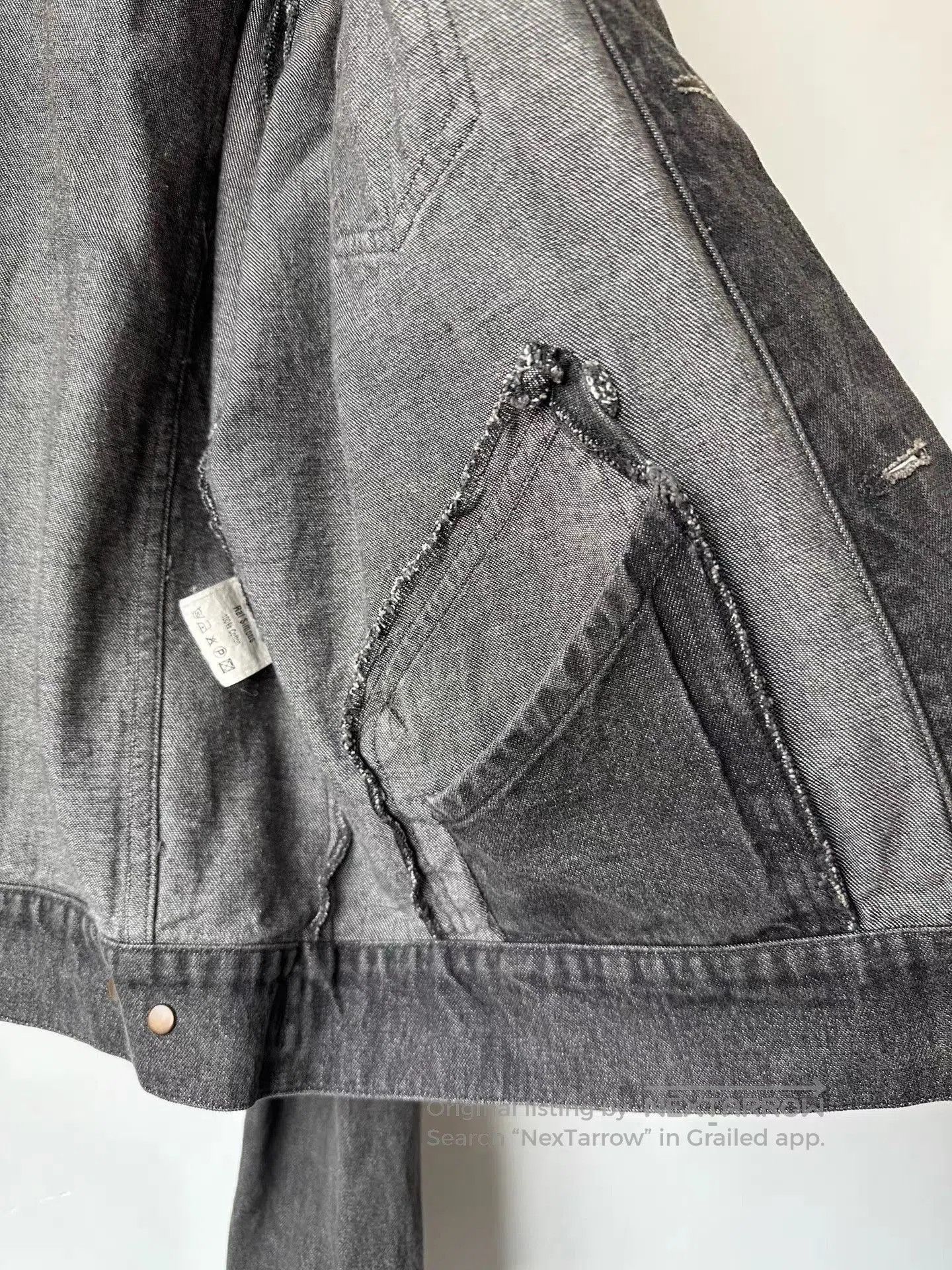 Raf Simons Black Denim Jacket with Button Closure. Size US M / EU 48-50 / 2 - 5 Thumbnail