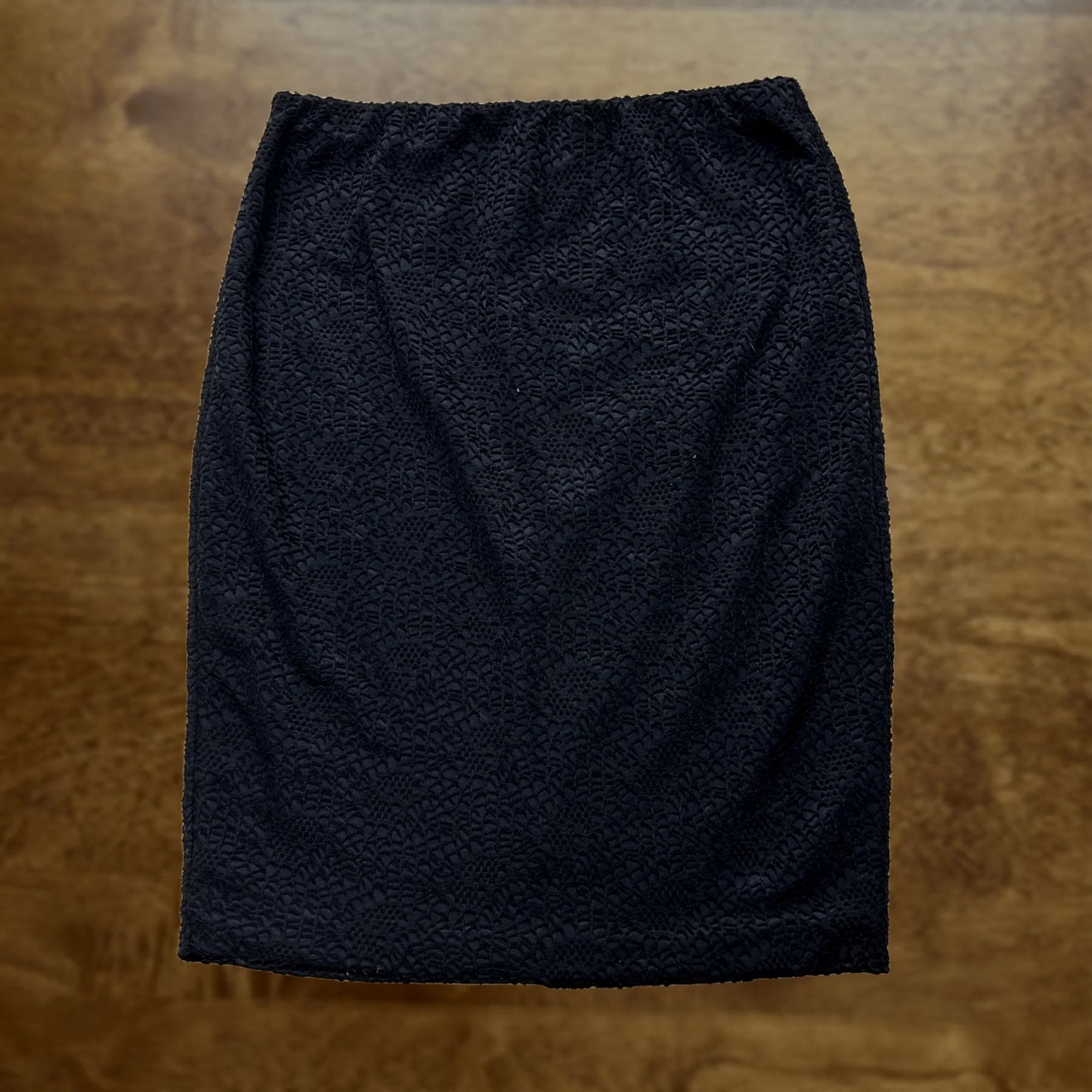 Mossimo Mossimo Skirt Womens Medium Black Lace Pencil Knee Length Lined Stretch Office Size 32" / US 10 / IT 46 - 1 Thumbnail