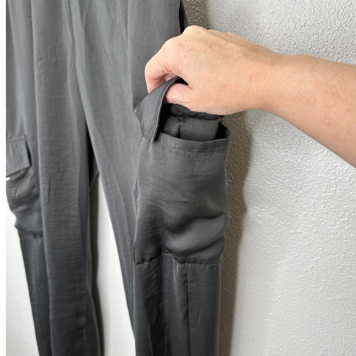 Other Sadie & Sage Gray Satin Utility Pocketed Elastic Jogger S Size 27" / US 4 / IT 40 - 5 Thumbnail