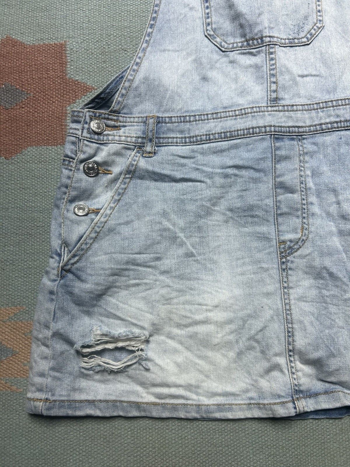 Forever 21 Forever 21 denim shortalls overalls skirt dress jumper M Size 32" / US 10 / IT 46 - 3 Thumbnail