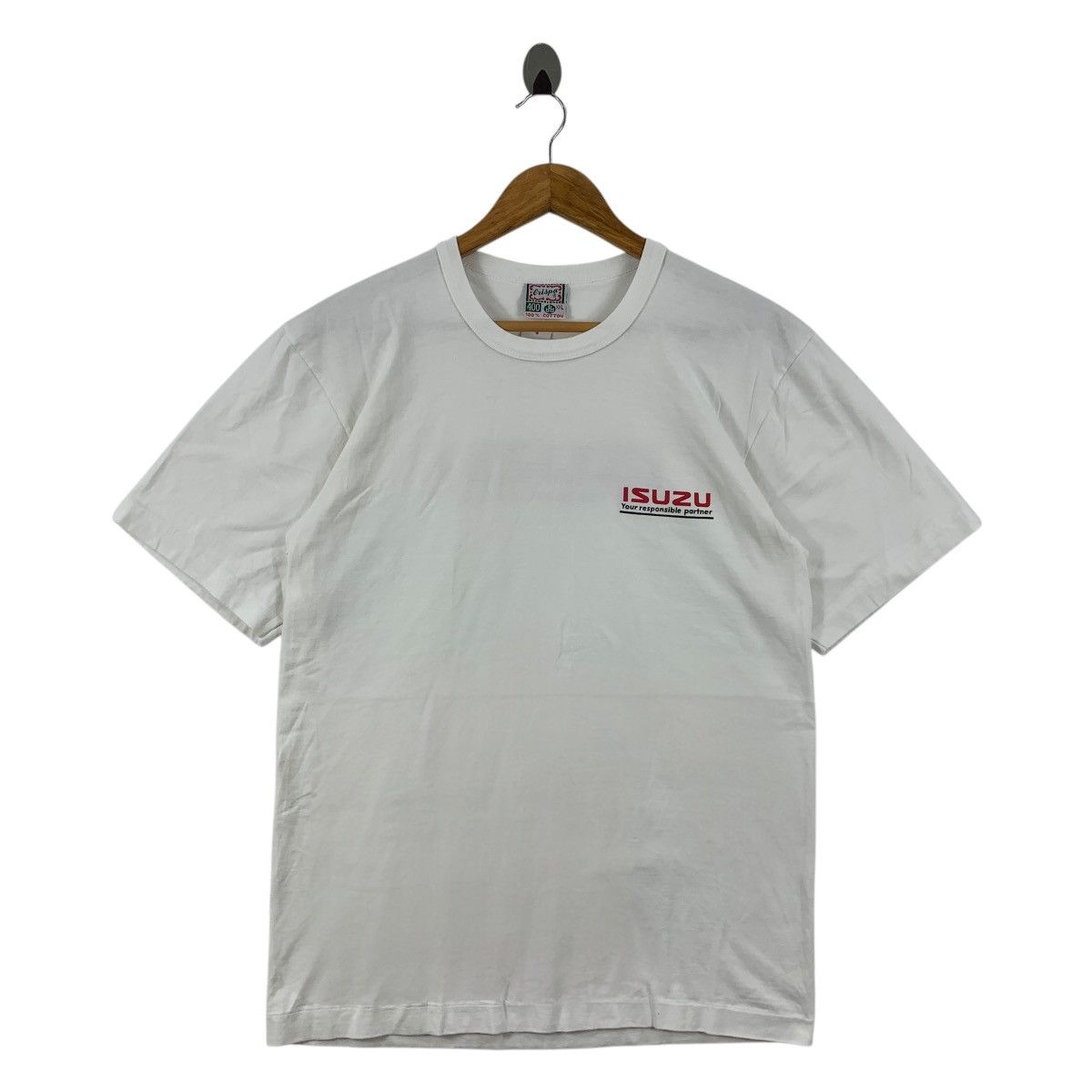 Japanese Brand Vintage ISUZU Spellout white tee Size US XXL / EU 58 / 5 - 2 Thumbnail