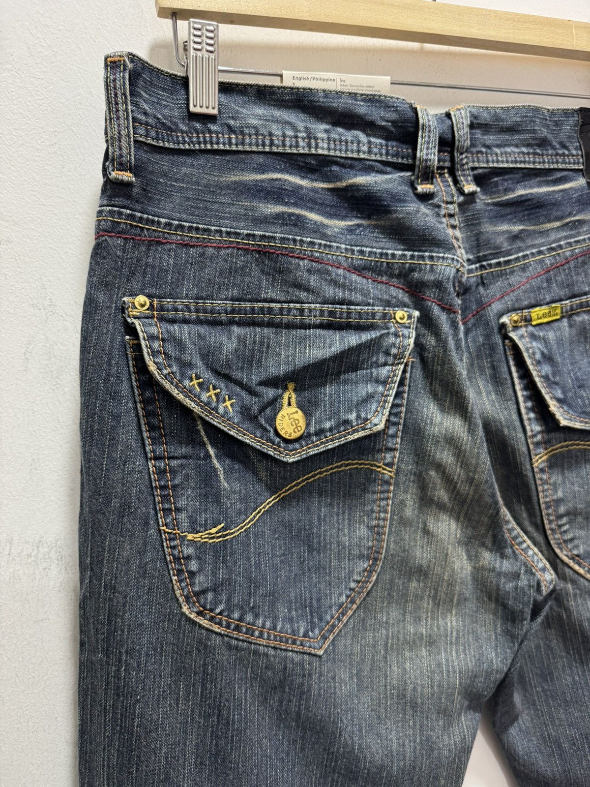 Lee VINTAGE LEE RIDER FLARED LEG DISTRESSED DENIM JEANS Size US 34 / EU 50 - 6 Thumbnail