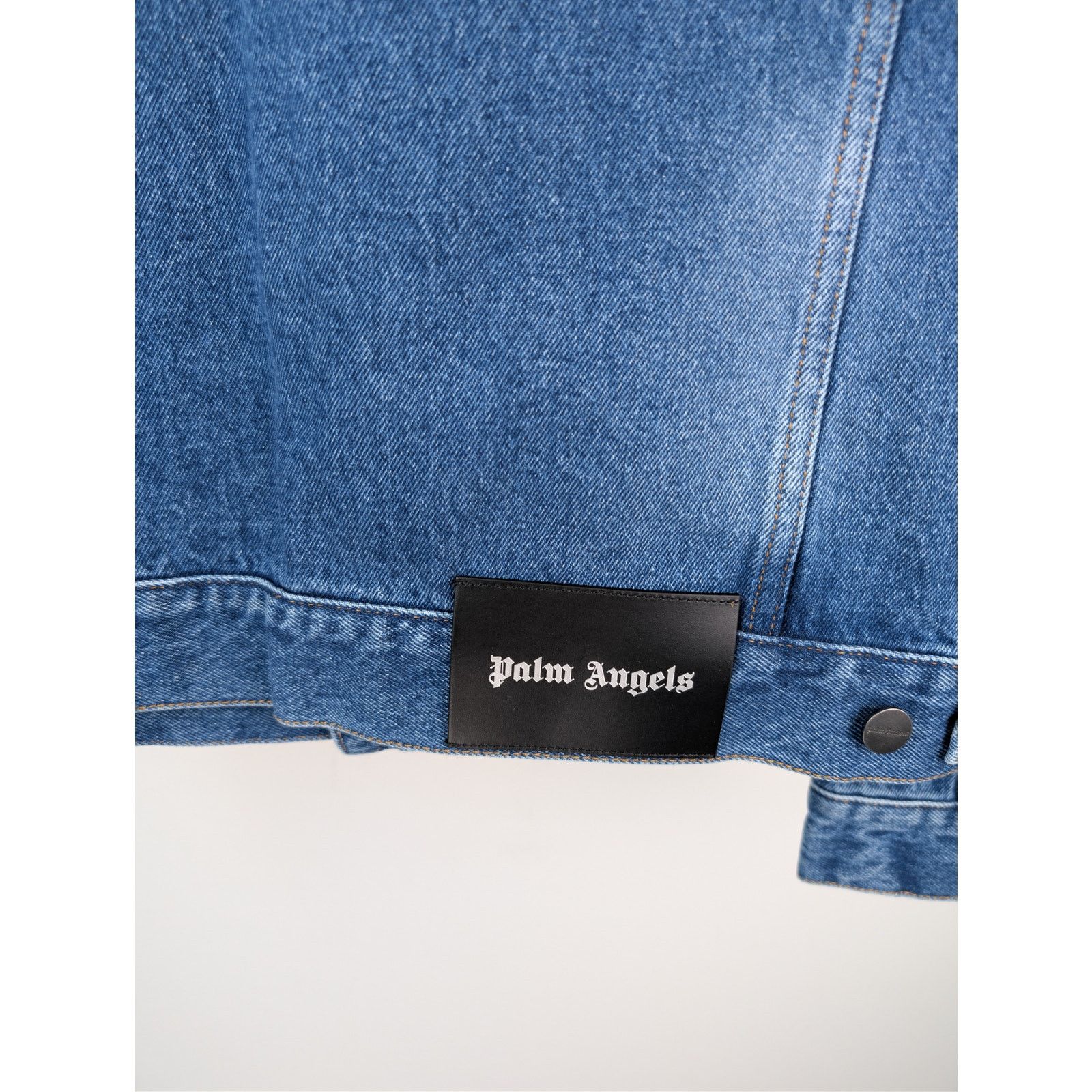 Palm Angels o1rshd1 Indigo Track Denim Jacket in Light Blue / White Size US L / EU 52-54 / 3 - 16 Thumbnail