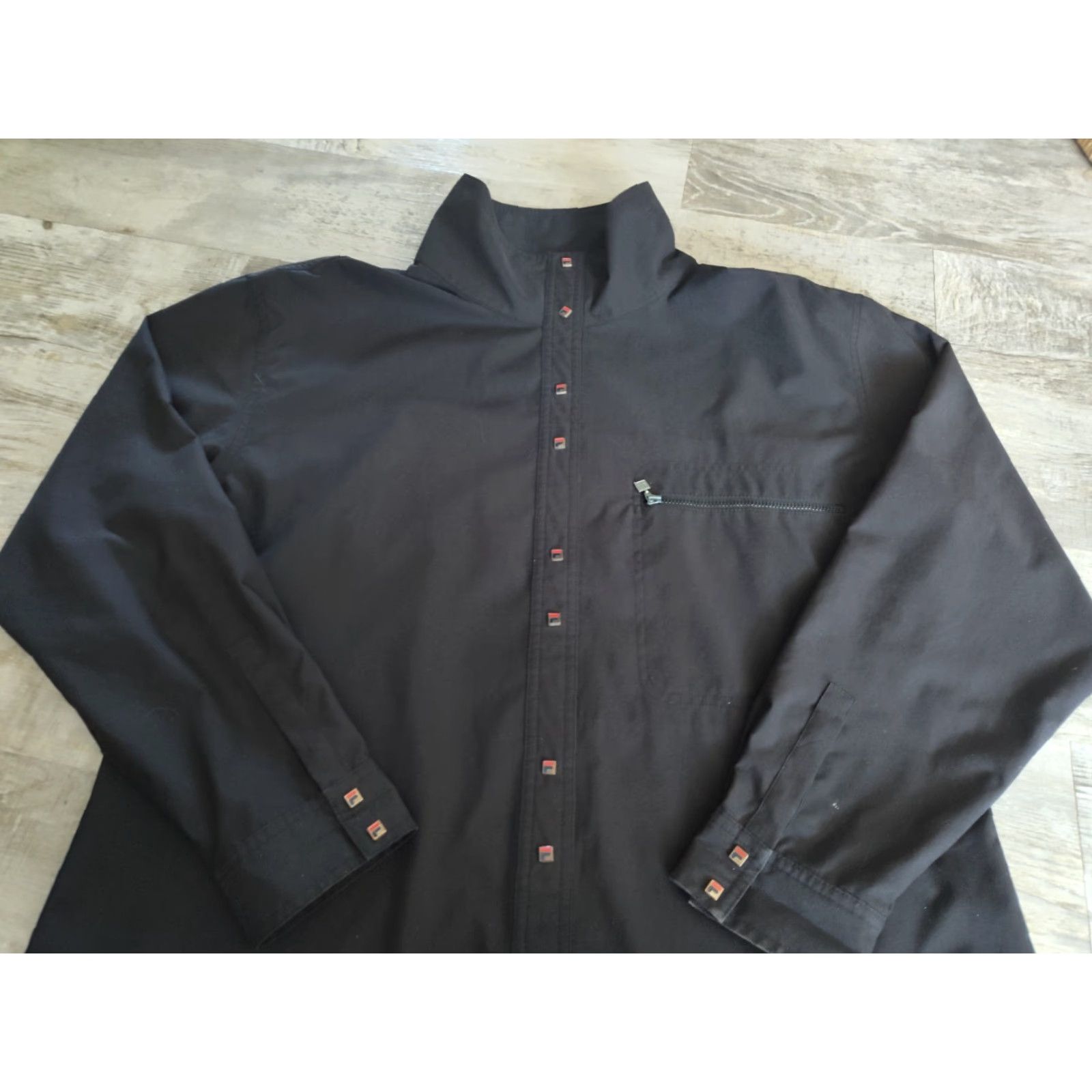Fila Vintage FILA Long Sleeve Snap Button Up Performance Shirt Black Size L Size US L / EU 52-54 / 3 - 6 Thumbnail